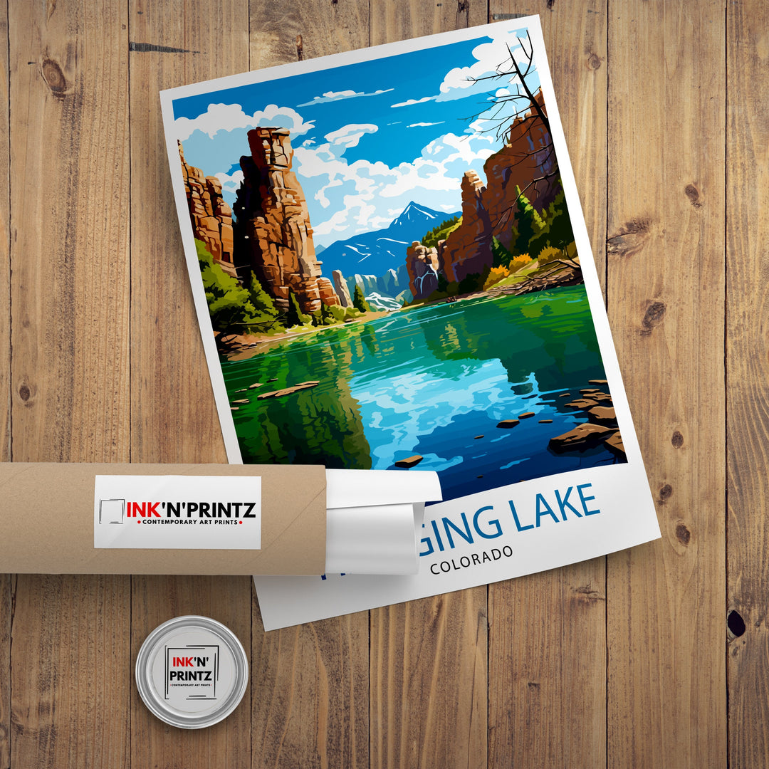 Hanging Lake Colorado Travel Print| Colorado Wall Decor Hanging Lake Poster Rocky Mountain Travel Prints Colorado Art Print Hanging Lake