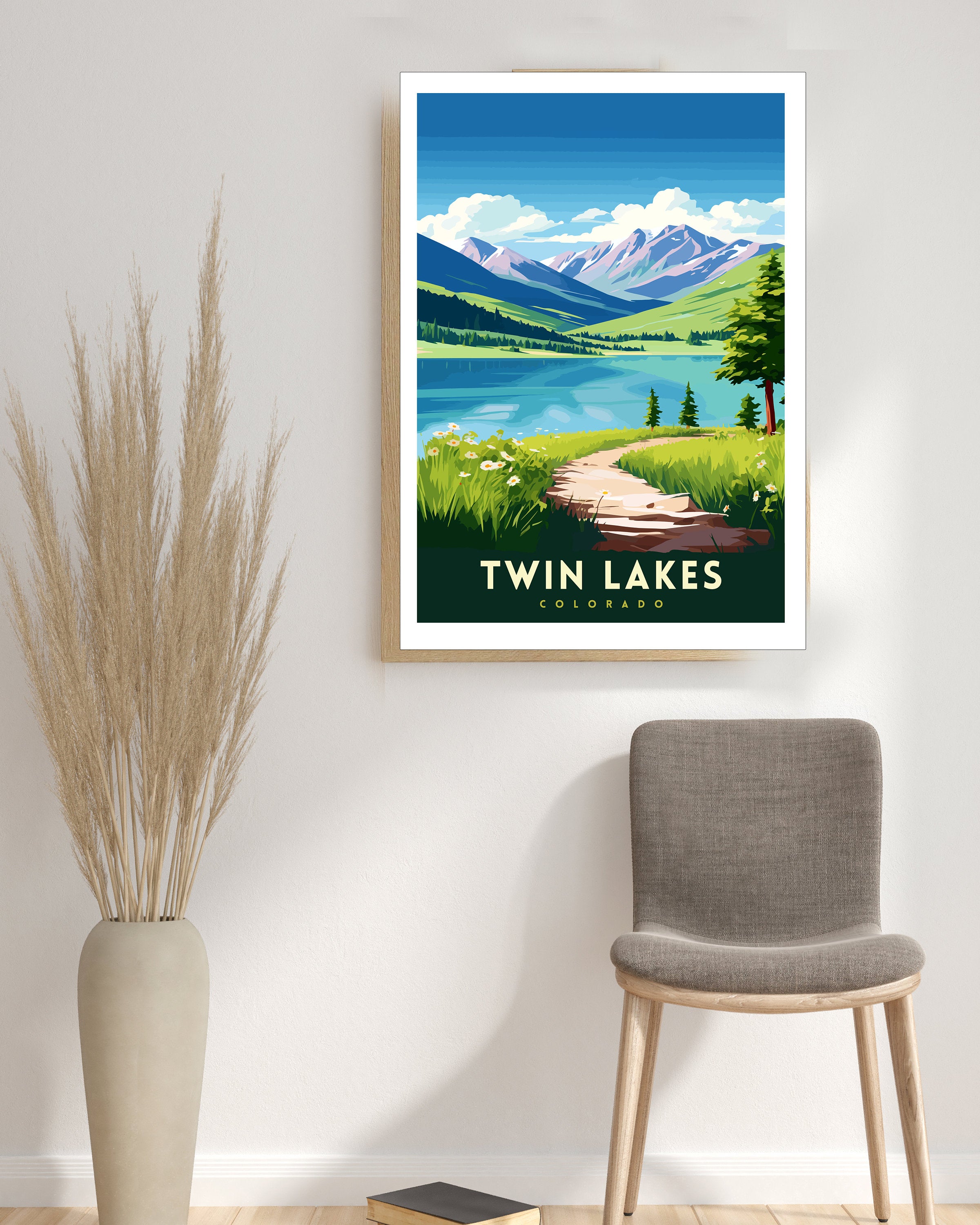 Twin Lakes Colorado Print | Rocky Mountain Travel Poster