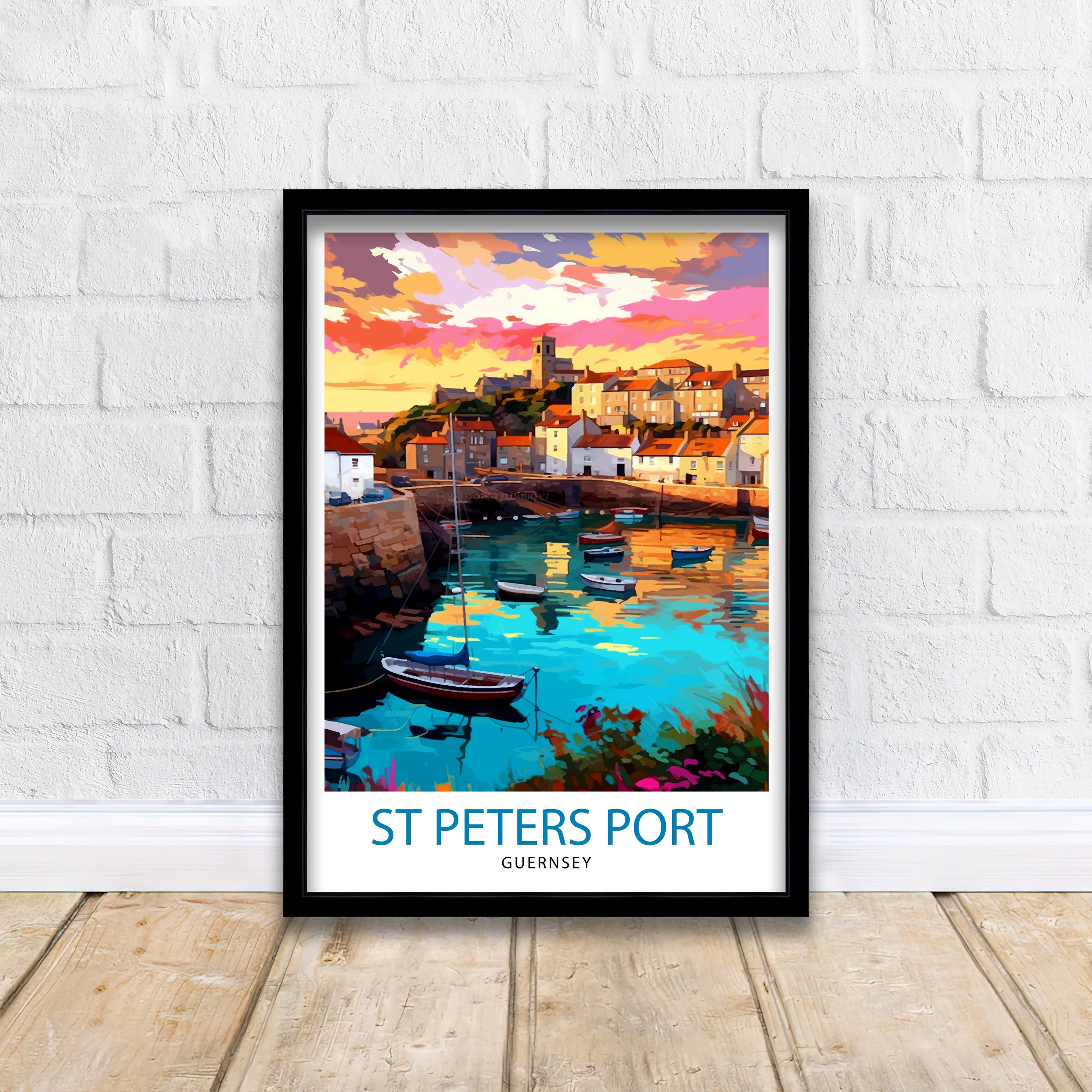St. Peter Port Guernsey Print | Channel Islands Travel Poster