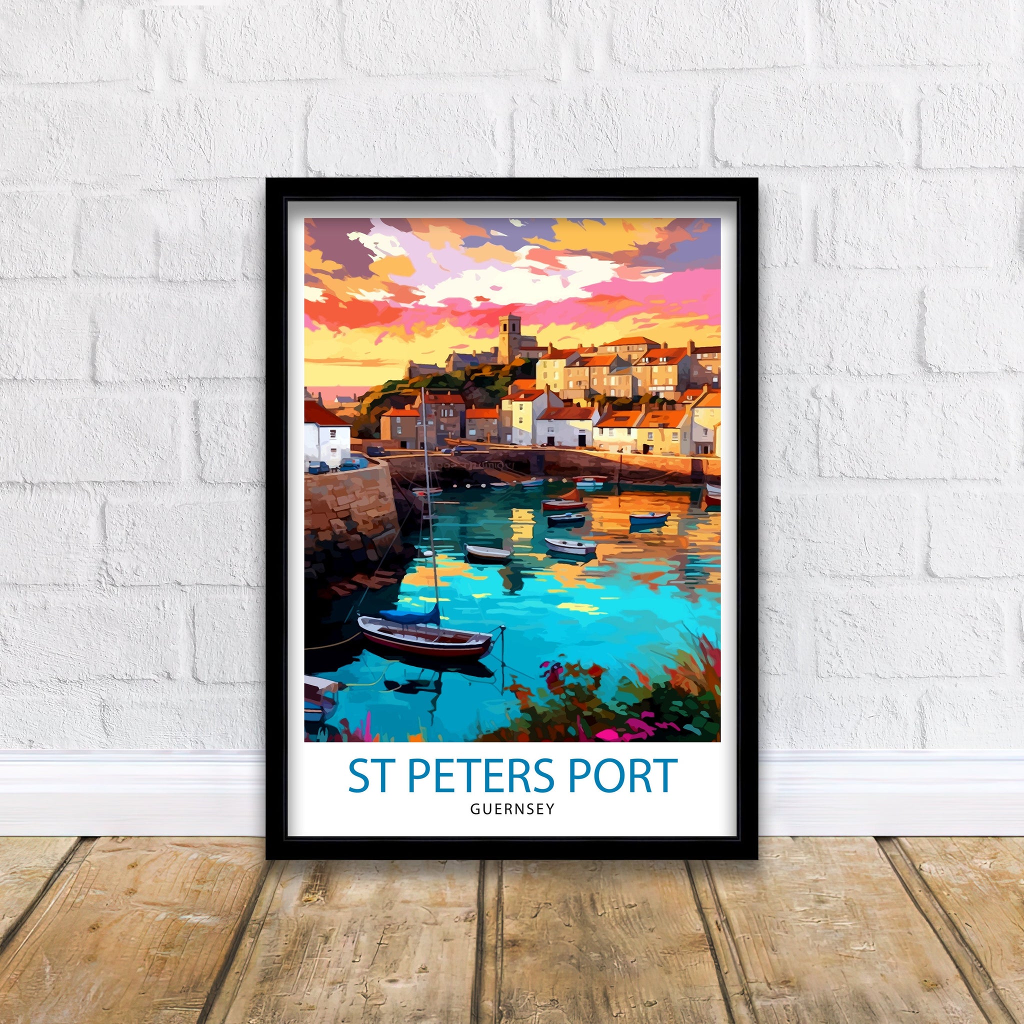St. Peter Port Guernsey Print | Channel Islands Travel Poster