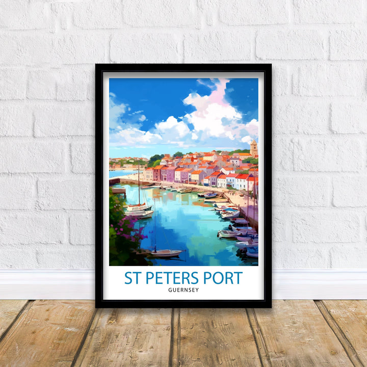 St. Peter Port Guernsey Travel Poster Guernsey