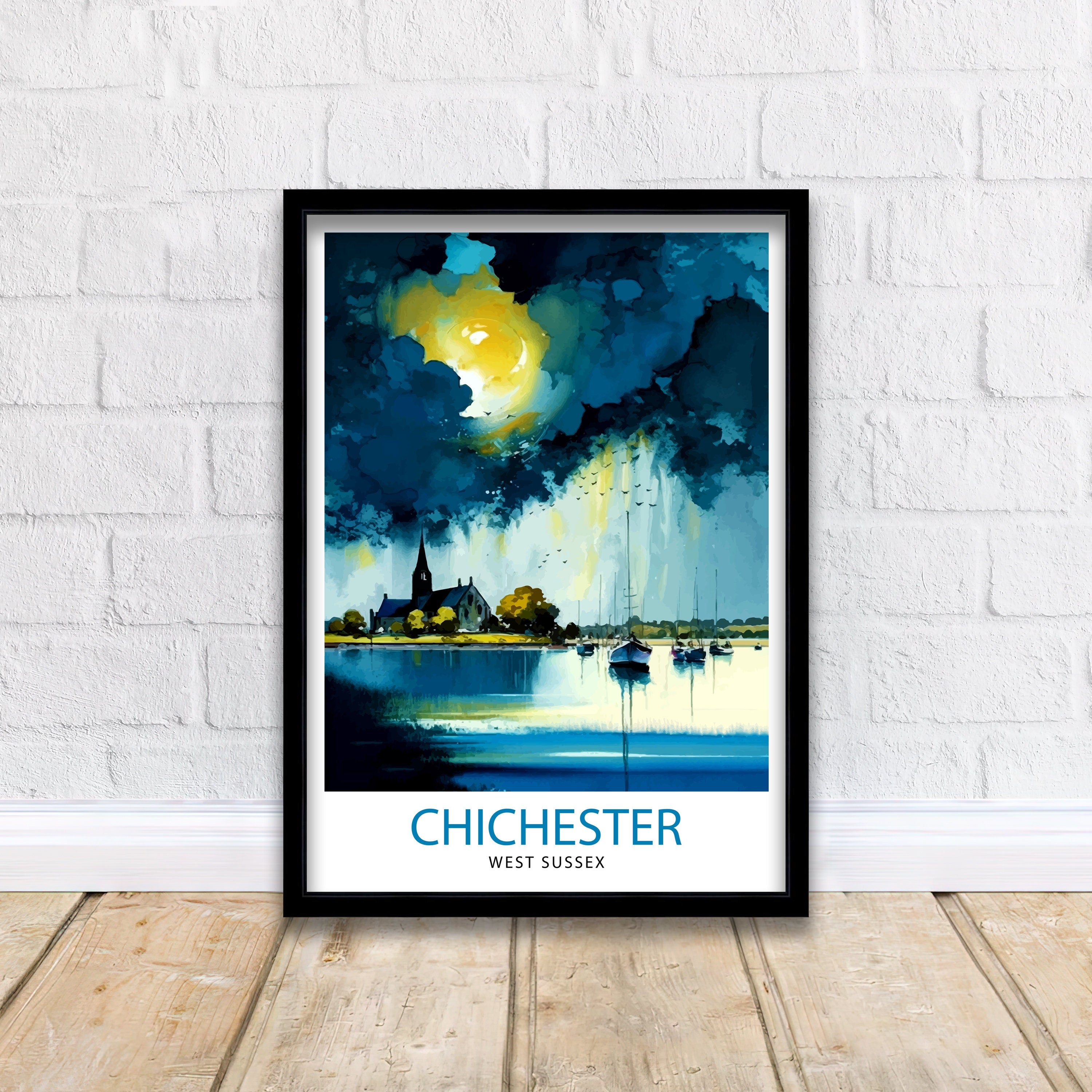 Chichester Harbour Travel Print Chichester Harbour Wall Decor Chichester Harbour Poster Coastal Travel Prints Chichester Harbour Art Print