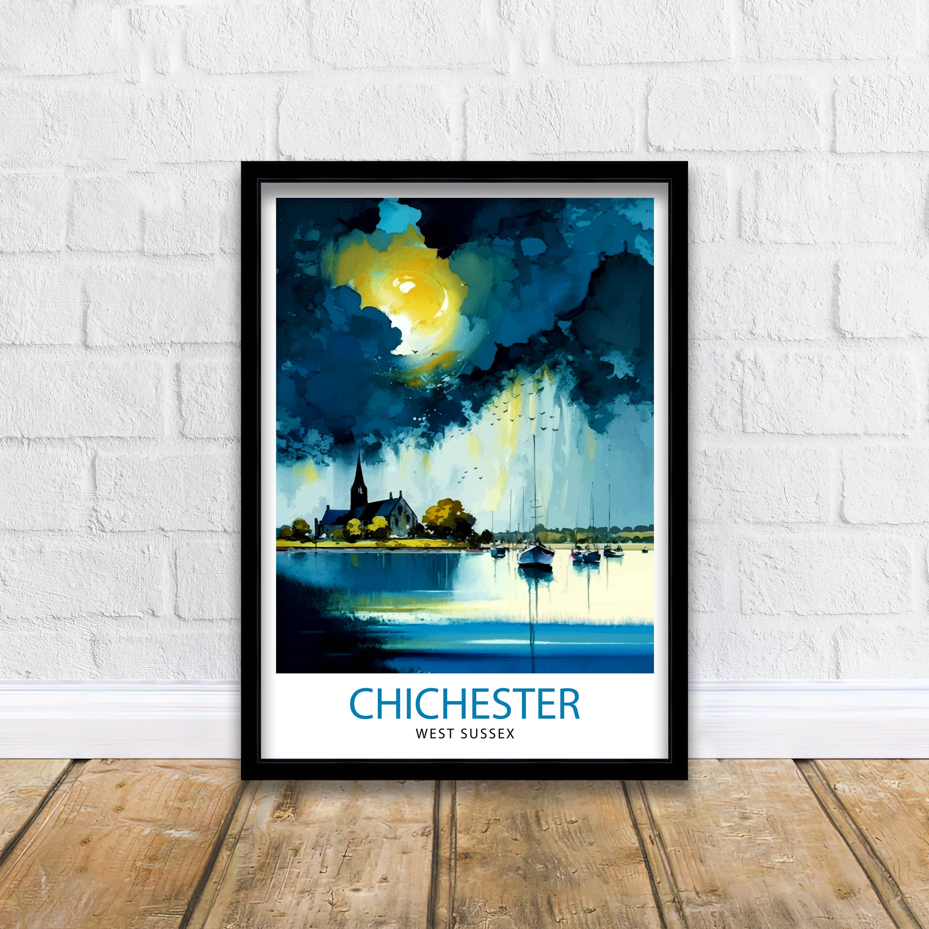 Chichester Harbour Travel Print Chichester Harbour Wall Decor Chichester Harbour Poster Coastal Travel Prints Chichester Harbour Art Print