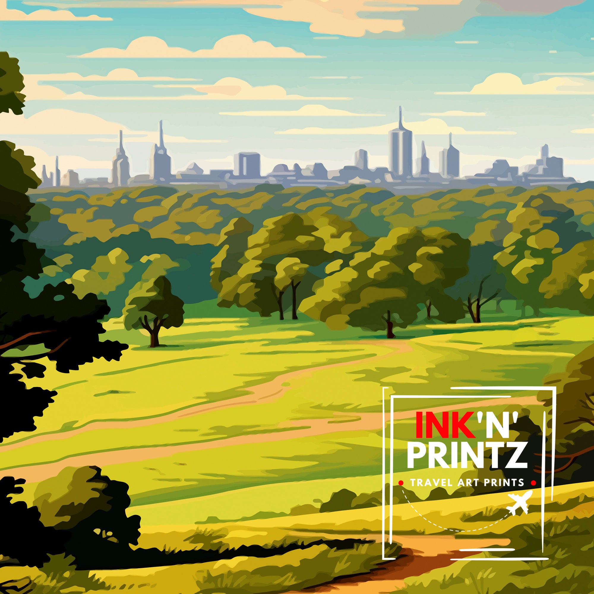 Richmond Park London Print Richmond Park Wall Art London Travel Poster UK Landscape Print Richmond Park Home Decor Gift for London Lovers