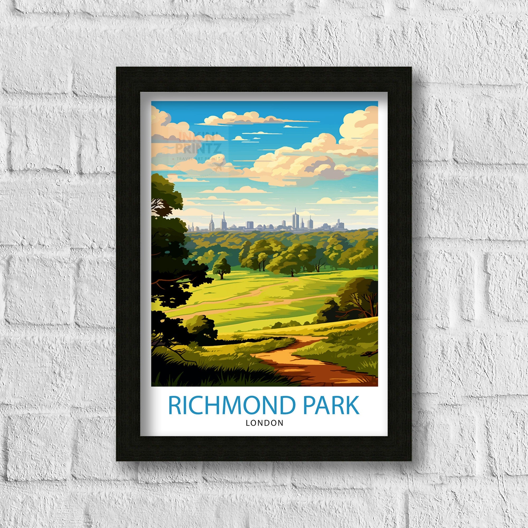 Richmond Park London Print Richmond Park Wall Art London Travel Poster UK Landscape Print Richmond Park Home Decor Gift for London Lovers