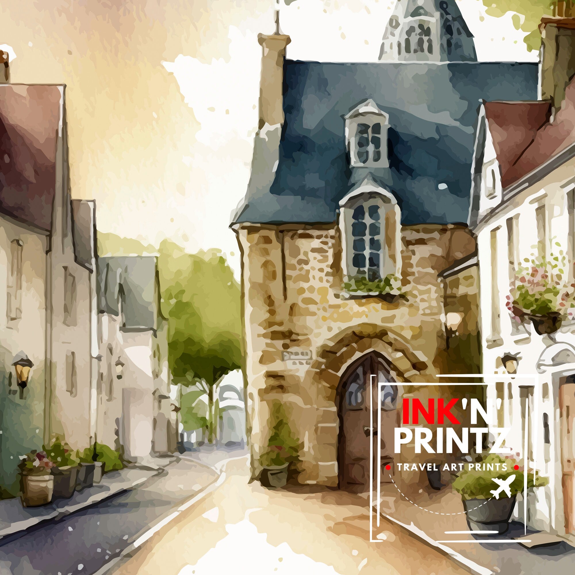 Normandy France Travel Print Normandy Wall Decor Normandy Poster France Travel Prints Normandy Art Print Normandy Illustration Normandy