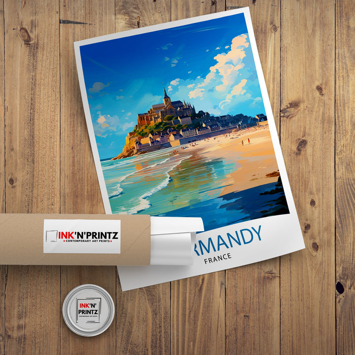 Normandy France Travel Print Normandy Wall Decor Normandy Poster France Travel Prints Normandy Art Print Normandy Illustration Normandy