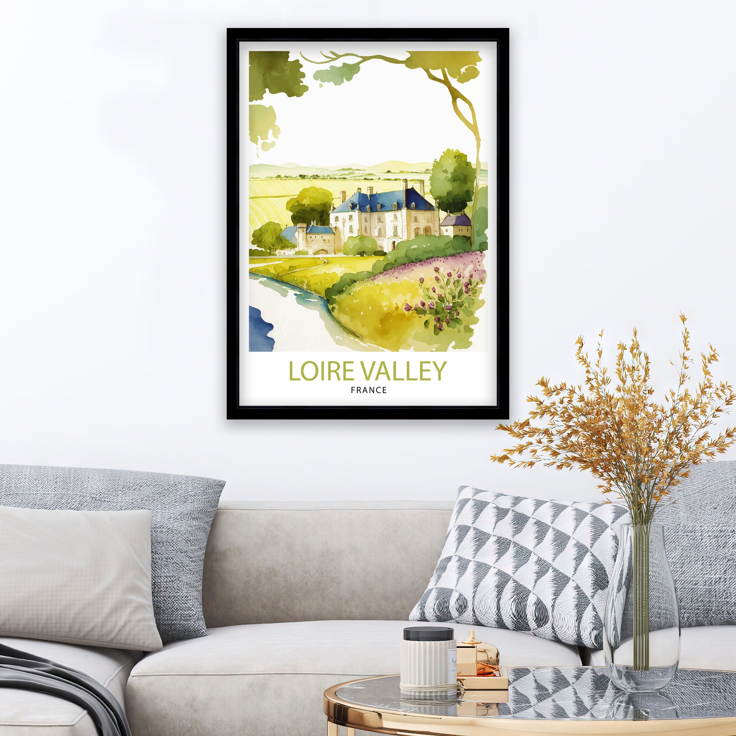 Loire Valley France Travel Print France Wall Decor Loire Valley Poster Châteaux de la Loire Prints France Art Print Loire Valley