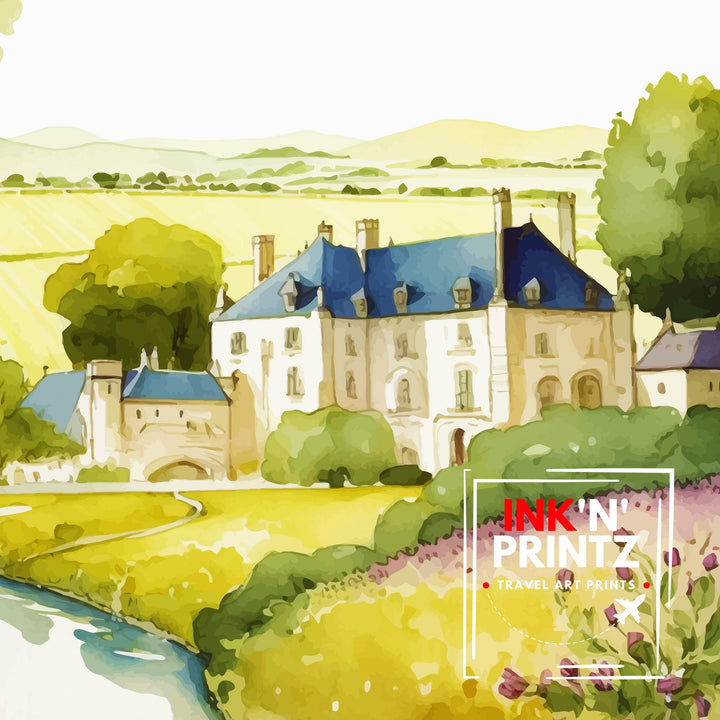 Loire Valley France Travel Print France Wall Decor Loire Valley Poster Châteaux de la Loire Prints France Art Print Loire Valley