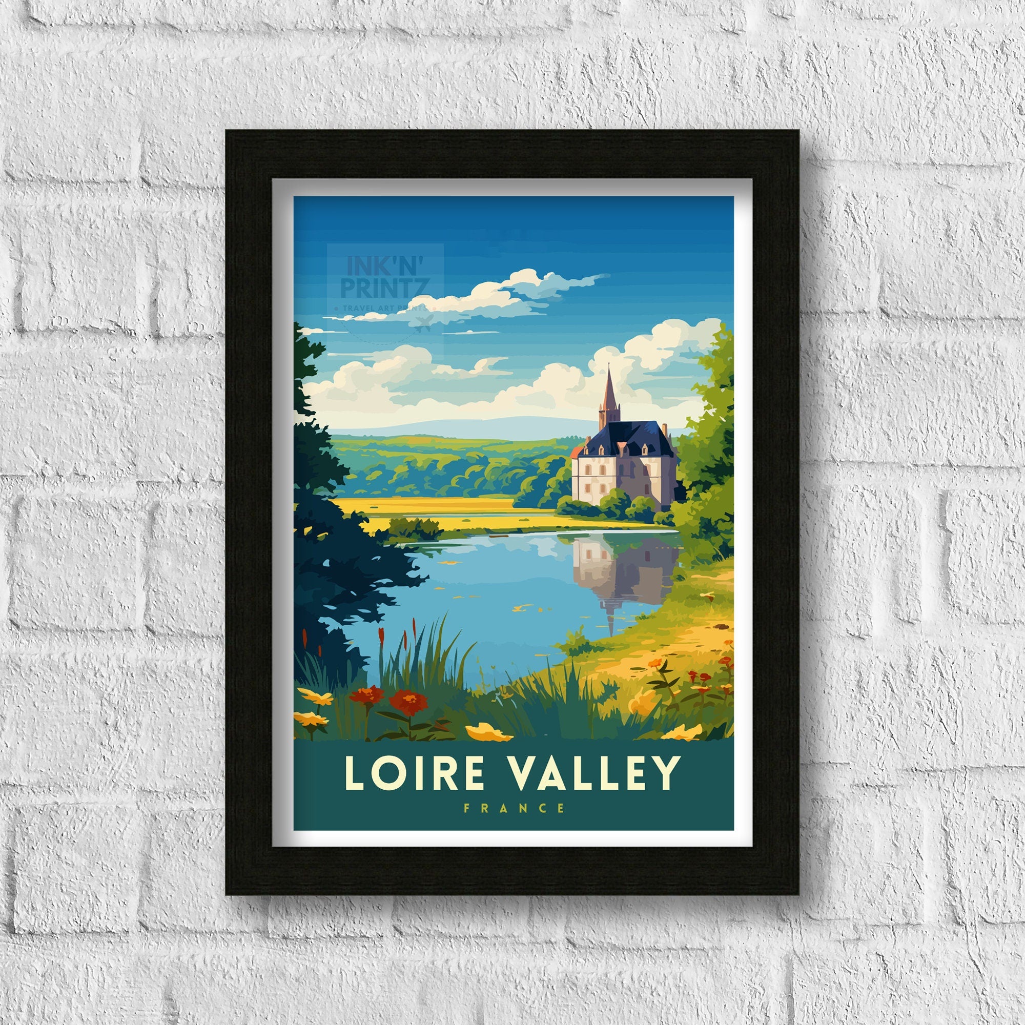 Loire Valley France Travel Print France Wall Decor Loire Valley Poster Châteaux de la Loire Prints France Art Print Loire Valley