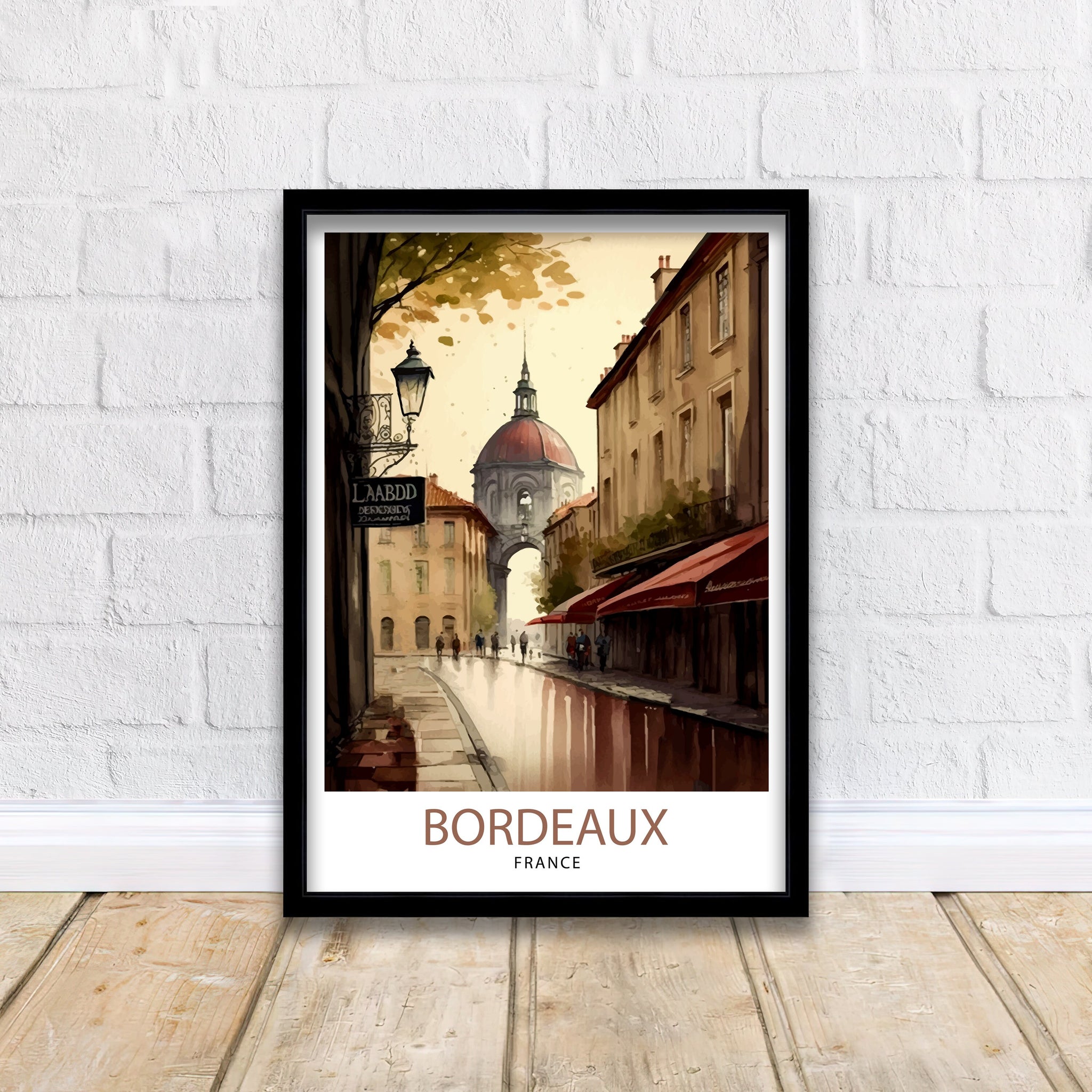 Bordeaux France Travel Poster, City Illustration Art Print
