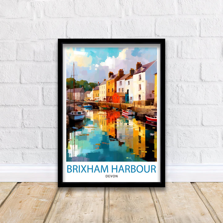 Brixham Harbour Travel Poster Brixham