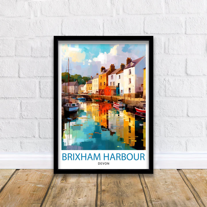 Brixham Harbour Travel Poster Brixham