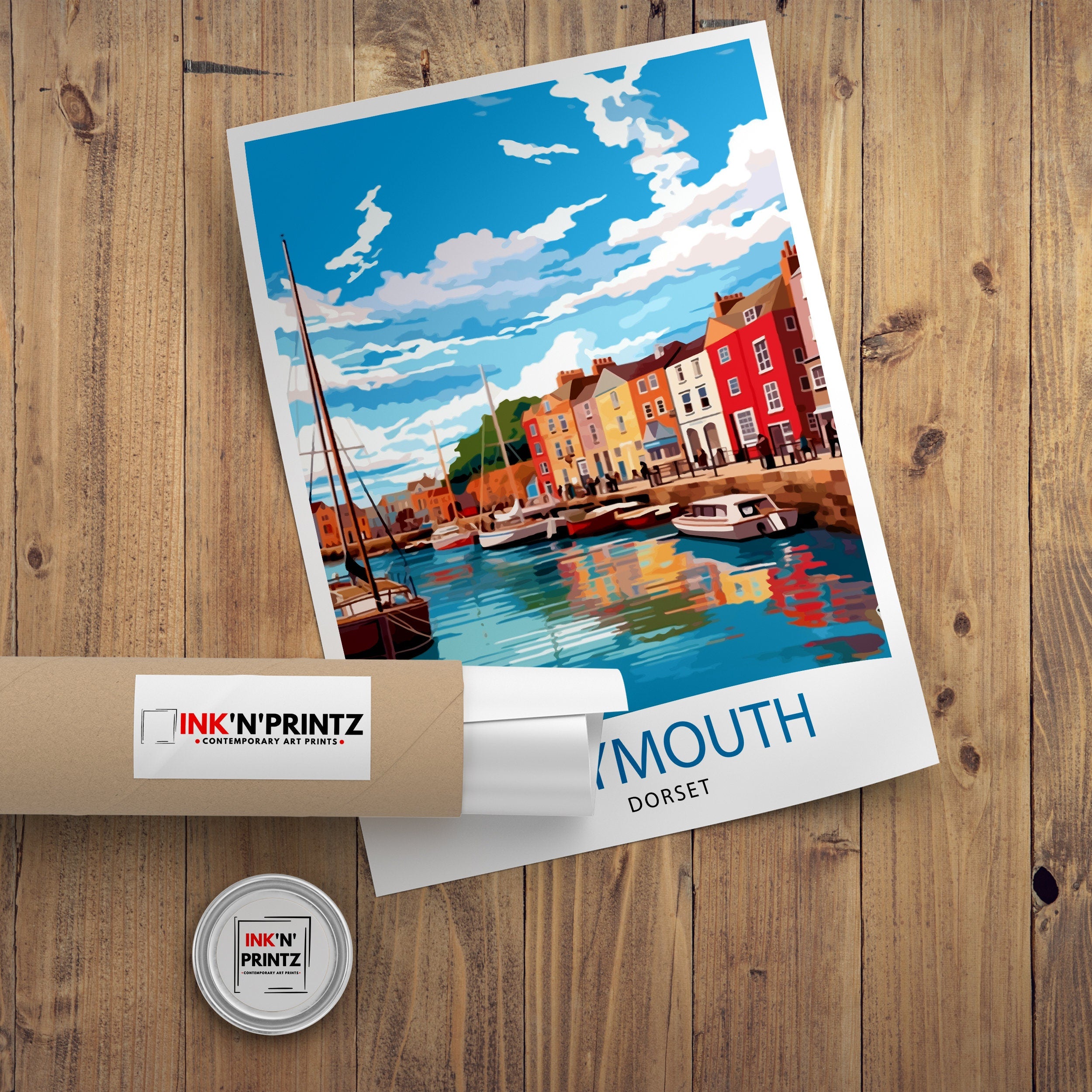 Weymouth Harbour Travel Print Weymouth Wall Decor Weymouth Poster Coastal Travel Prints Weymouth Art Print Weymouth Illustration Weymouth