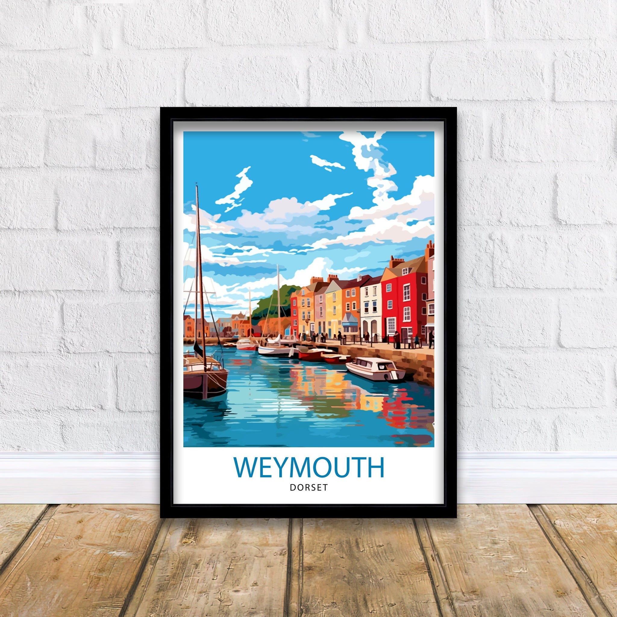 Weymouth Harbour Travel Print Weymouth Wall Decor Weymouth Poster Coastal Travel Prints Weymouth Art Print Weymouth Illustration Weymouth