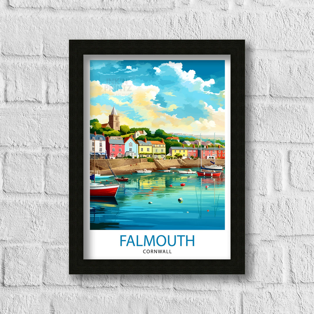 Falmouth Harbour Travel Poster Falmouth