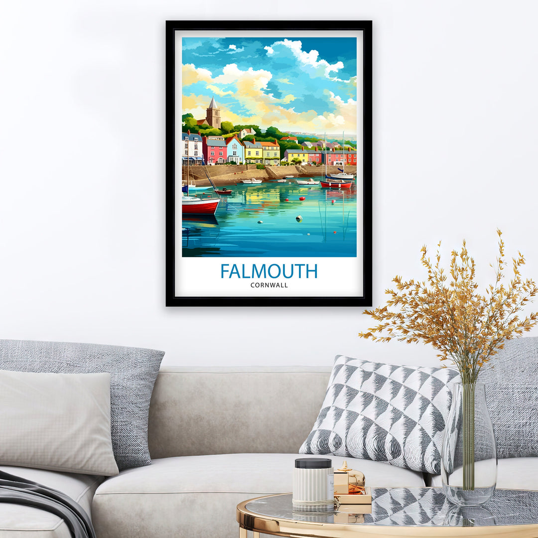 Falmouth Harbour Travel Poster Falmouth