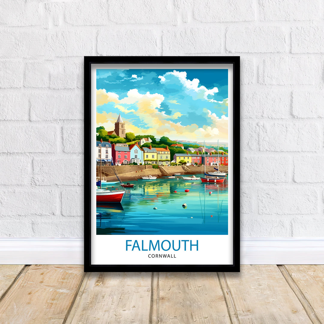 Falmouth Harbour Travel Poster Falmouth