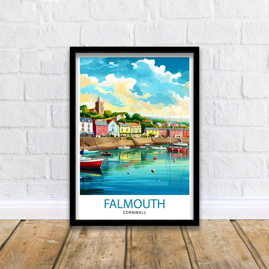 Falmouth Harbour Travel Poster Falmouth