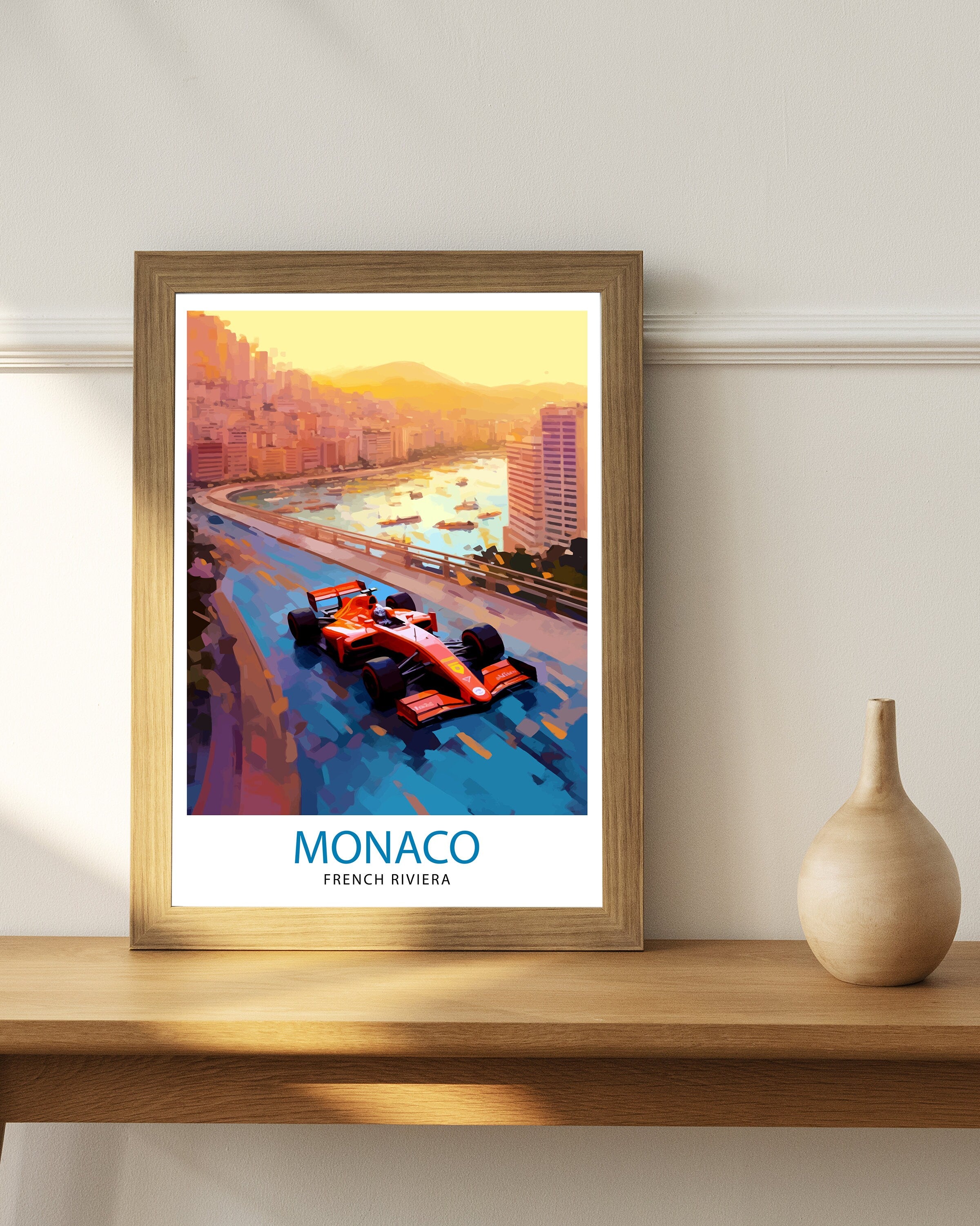 Monaco Grand Travel Print Monaco Wall Decor Grand Prix Poster Motor racing Travel Prints Monaco Art Print Racing Illustration Monaco
