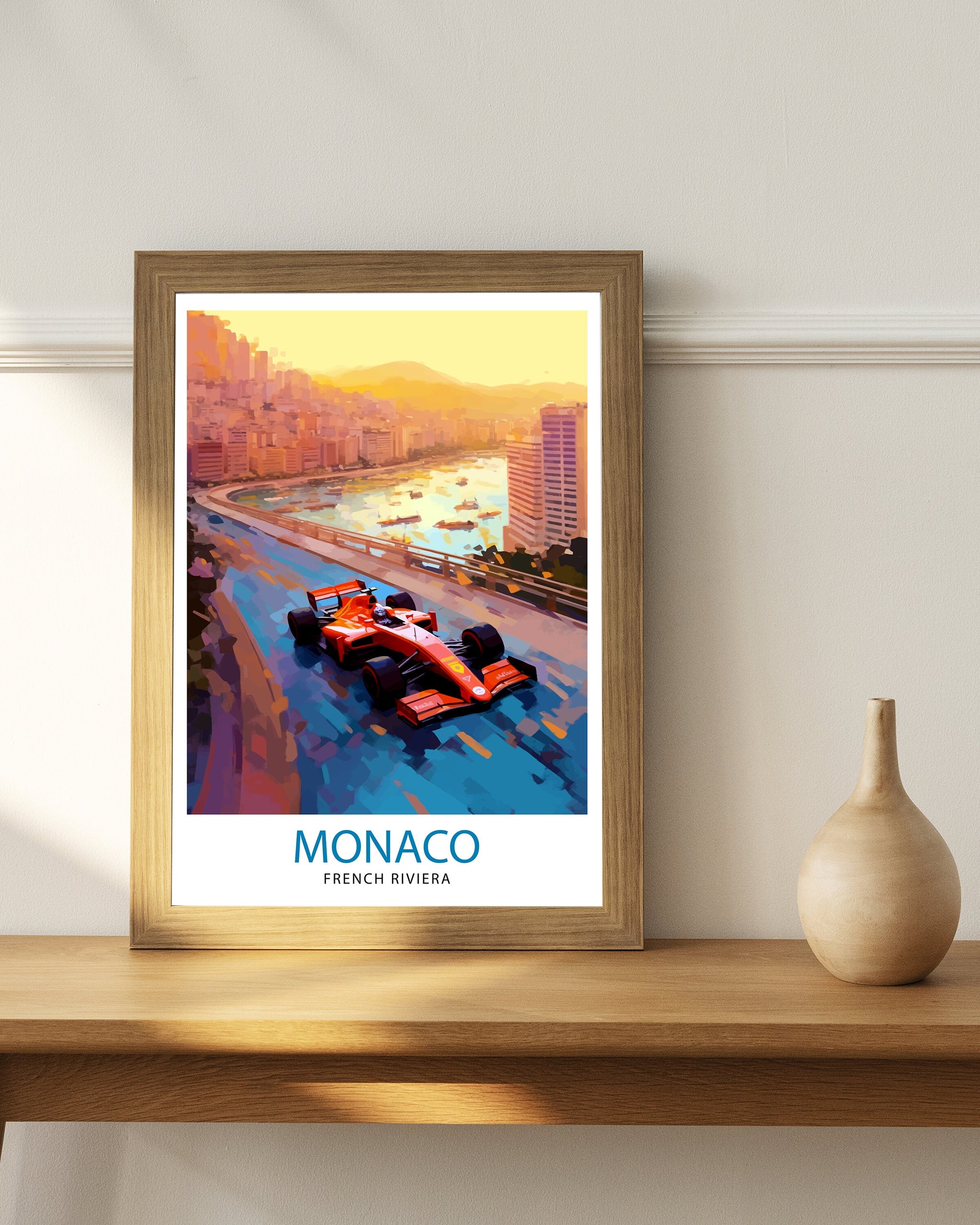 Monaco Grand Travel Print Monaco Wall Decor Grand Prix Poster Motor racing Travel Prints Monaco Art Print Racing Illustration Monaco