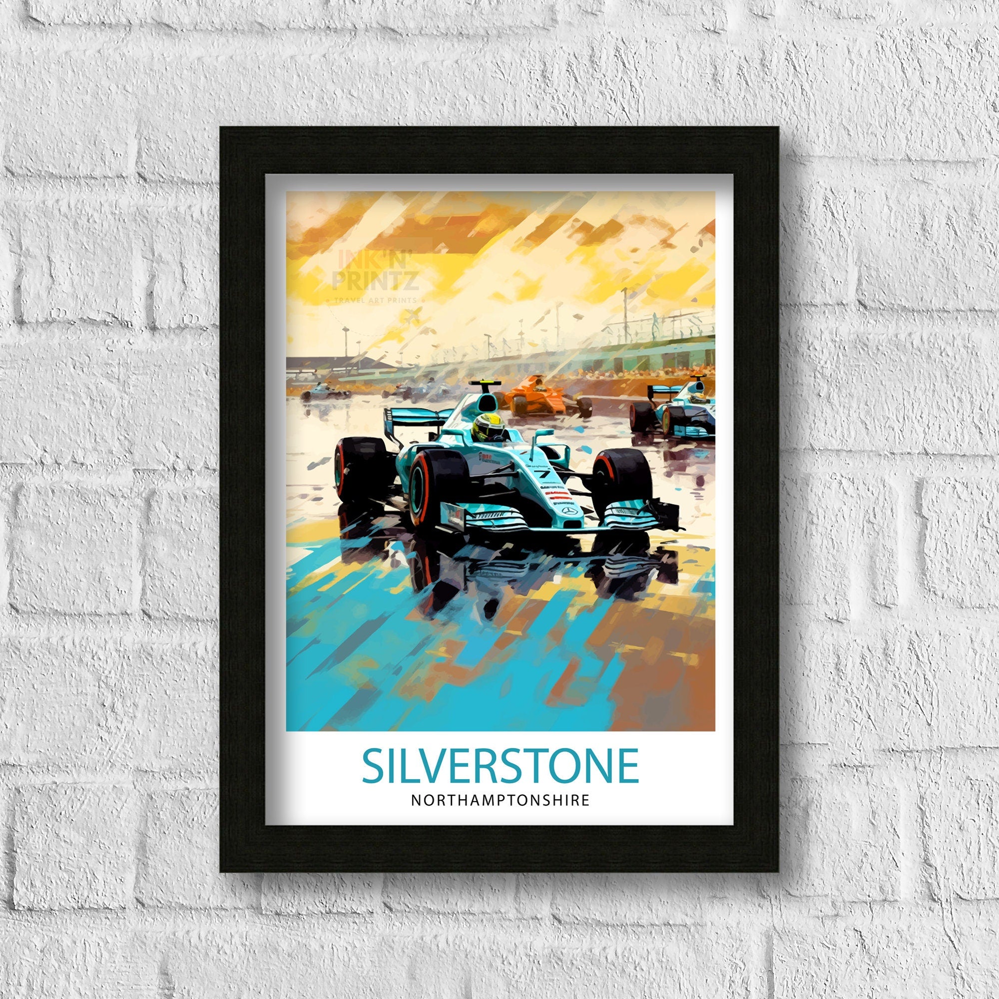 Silverstone Travel Print Wall Decor Silverstone Circuit Poster Motorsport Travel Prints Art Print Racing Illustration