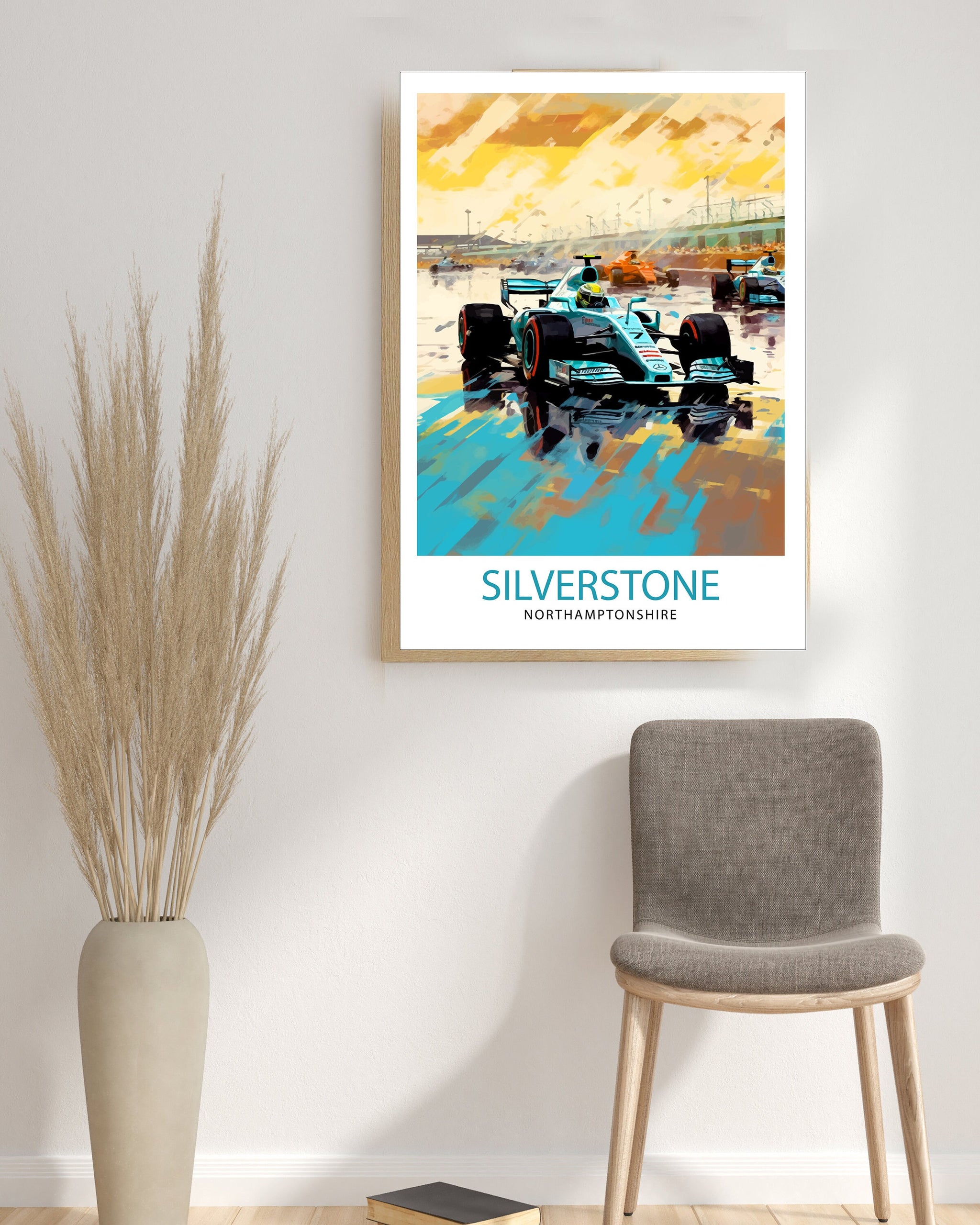 Silverstone Travel Print Wall Decor Silverstone Circuit Poster Motorsport Travel Prints Art Print Racing Illustration