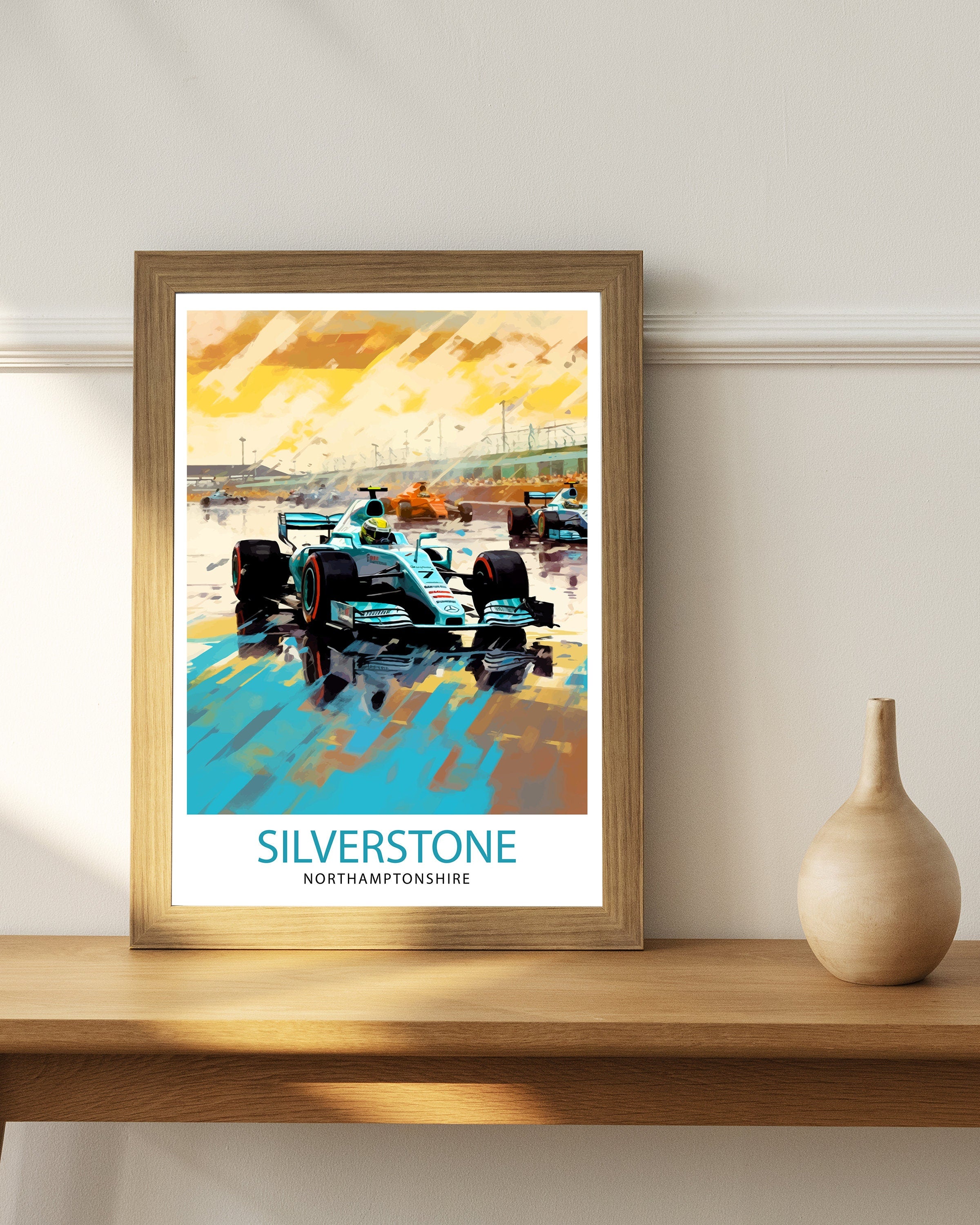 Silverstone Travel Print Wall Decor Silverstone Circuit Poster Motorsport Travel Prints Art Print Racing Illustration