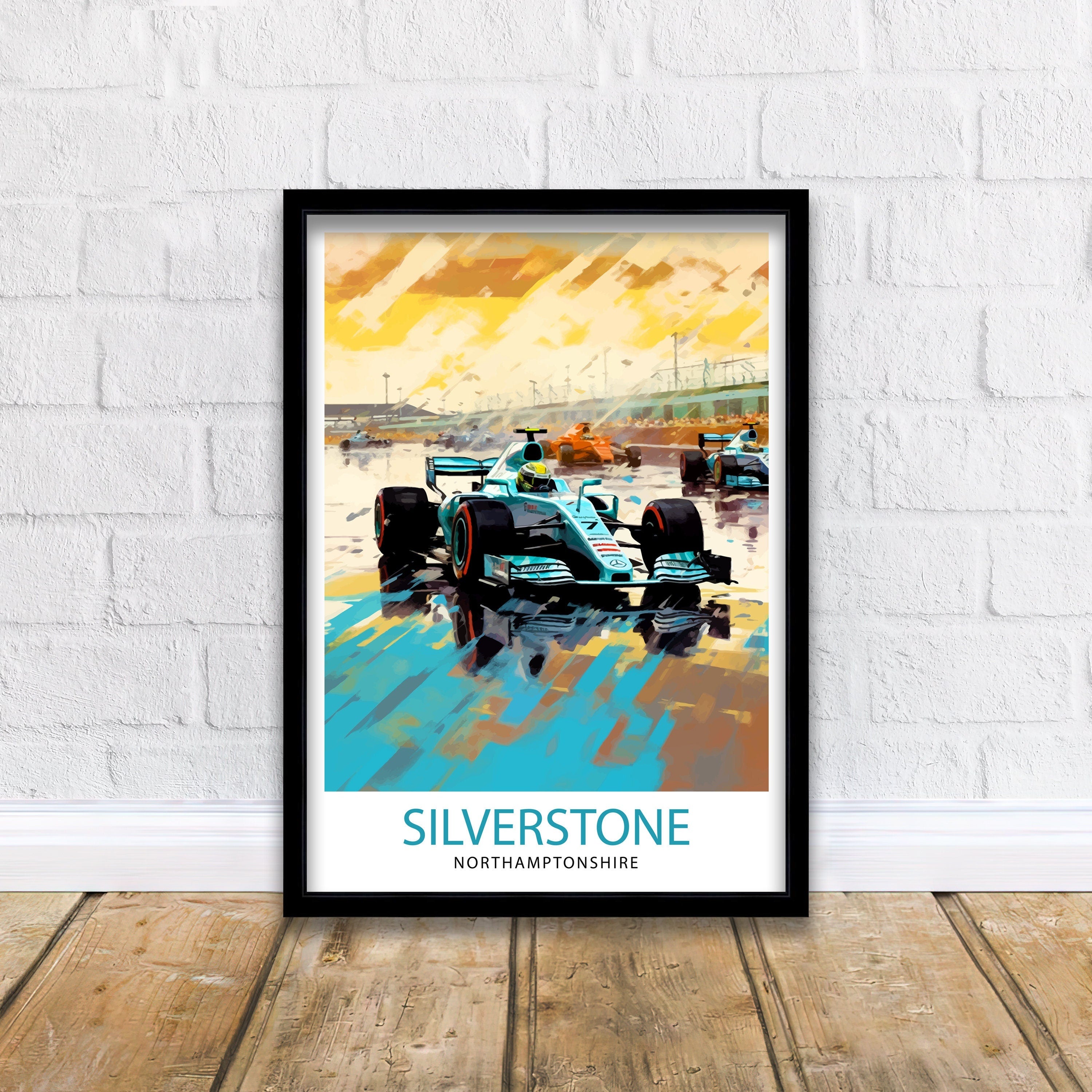 Silverstone Travel Print Wall Decor Silverstone Circuit Poster Motorsport Travel Prints Art Print Racing Illustration