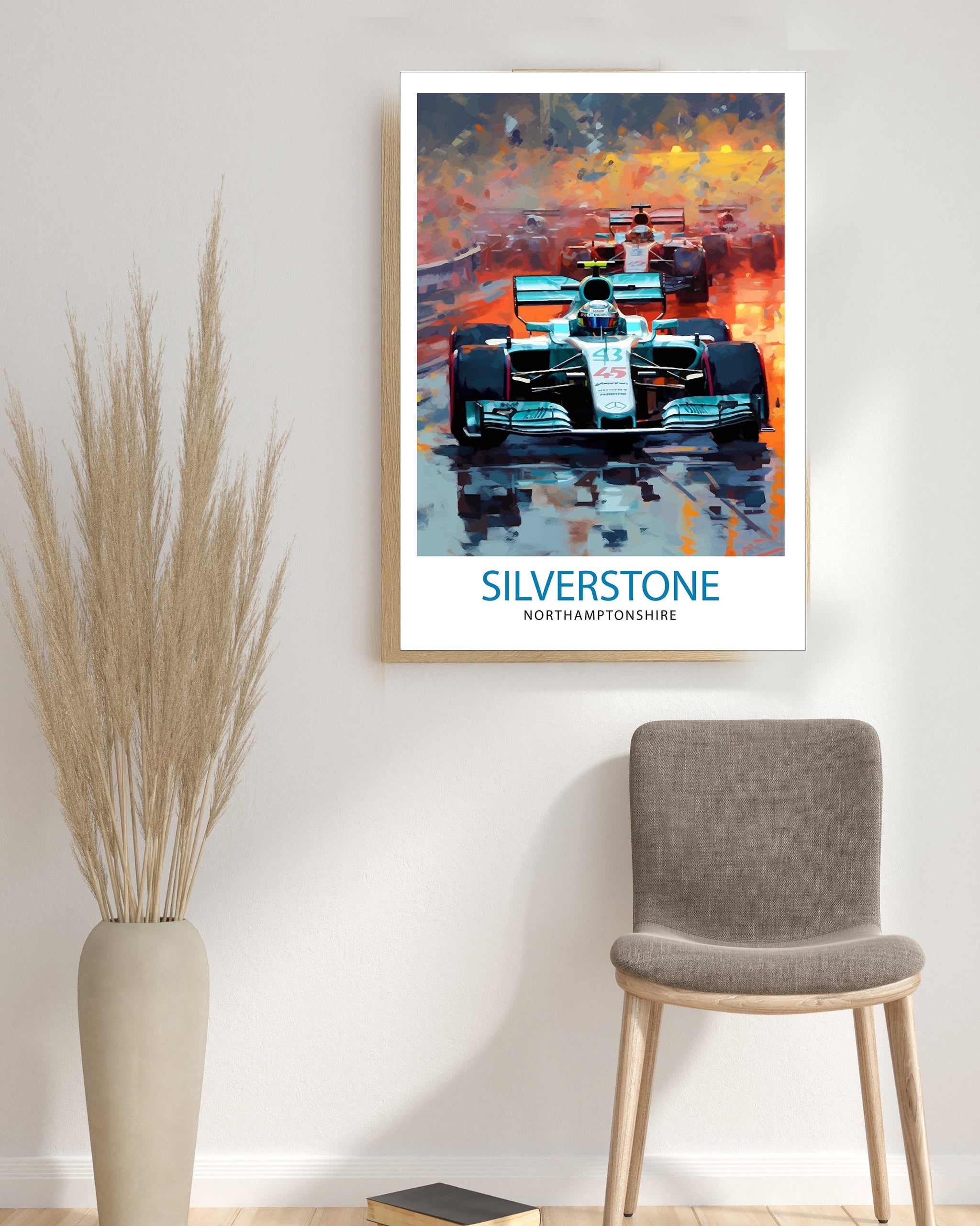 Silverstone Travel Print Wall Decor Silverstone Circuit Poster Motorsport Travel Prints Art Print Racing Illustration