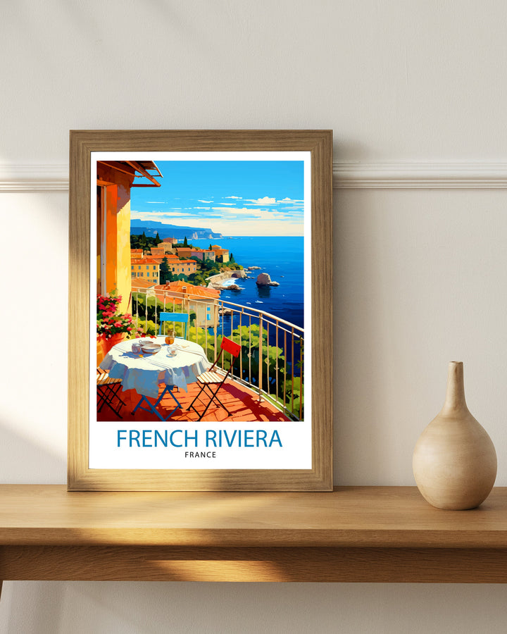 French Riviera Travel Print Riviera Wall Decor French Riviera Poster Mediterranean Travel Prints Riviera Art Print French Riviera