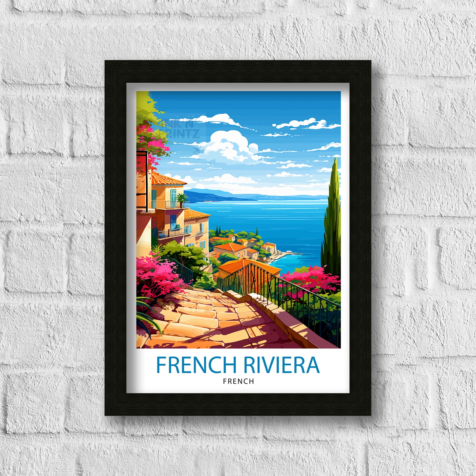 French Riviera Travel Print Riviera Wall Decor French Riviera Poster Mediterranean Travel Prints Riviera Art Print French Riviera