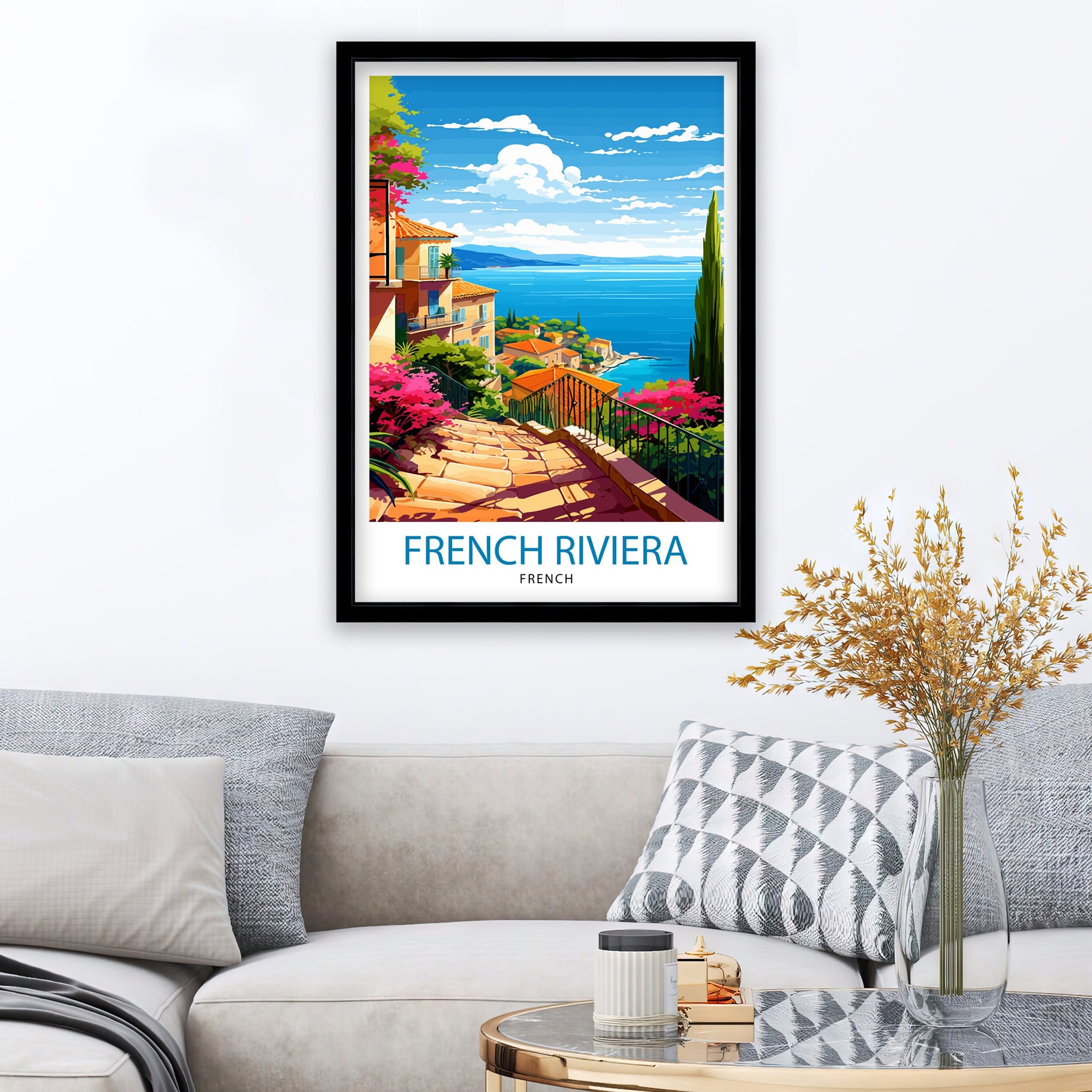 French Riviera Travel Print Riviera Wall Decor French Riviera Poster Mediterranean Travel Prints Riviera Art Print French Riviera