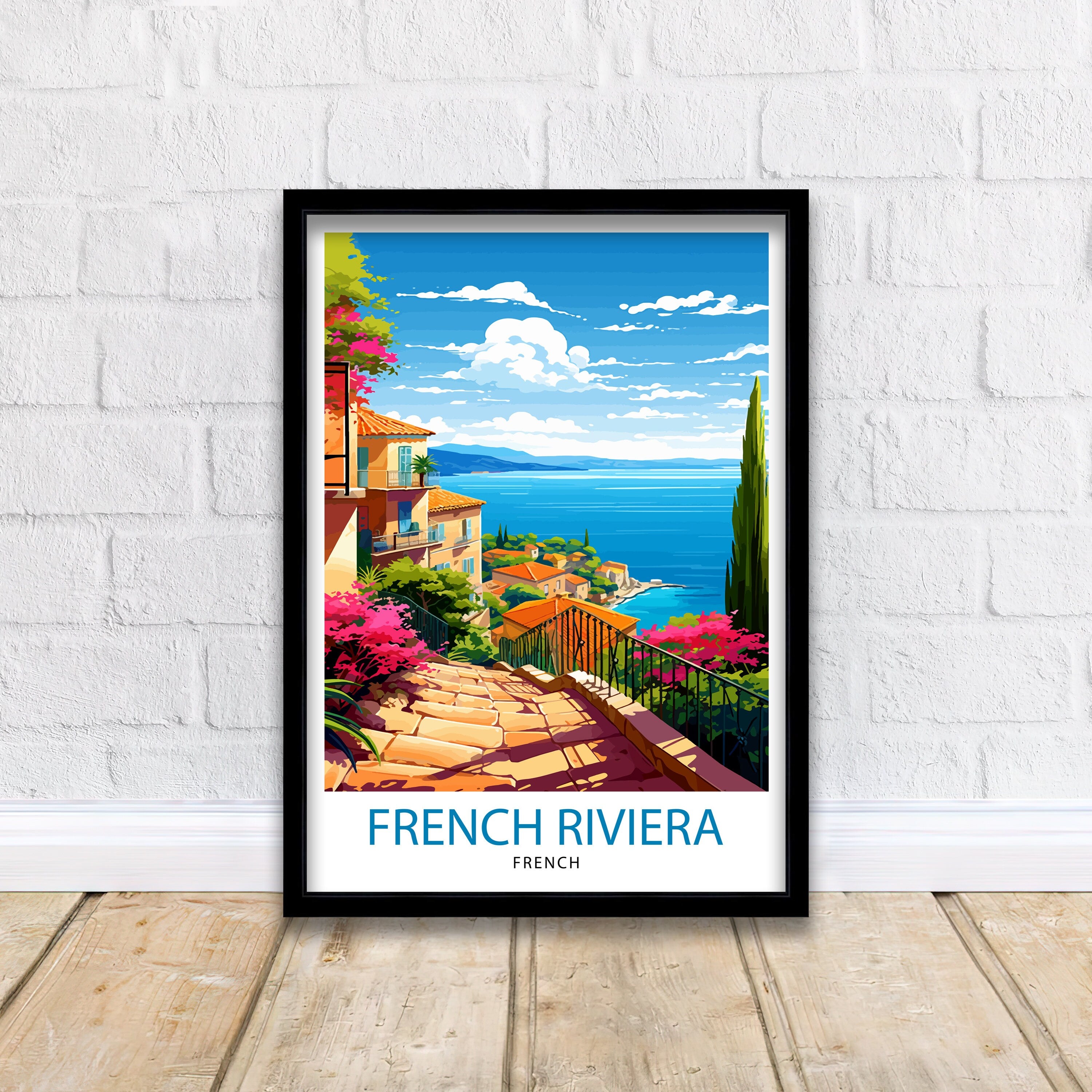 French Riviera Travel Print Riviera Wall Decor French Riviera Poster Mediterranean Travel Prints Riviera Art Print French Riviera