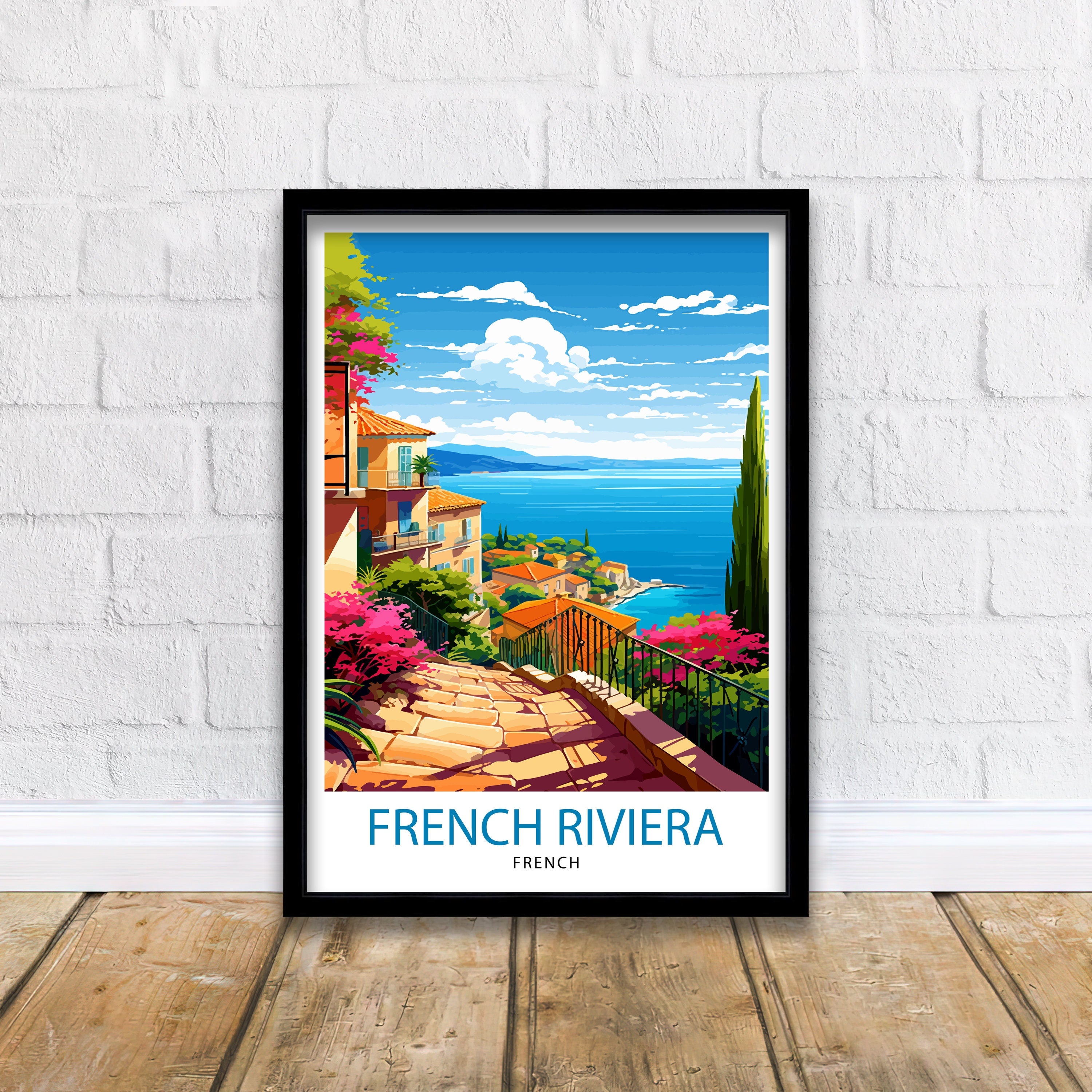 French Riviera Travel Print Riviera Wall Decor French Riviera Poster Mediterranean Travel Prints Riviera Art Print French Riviera
