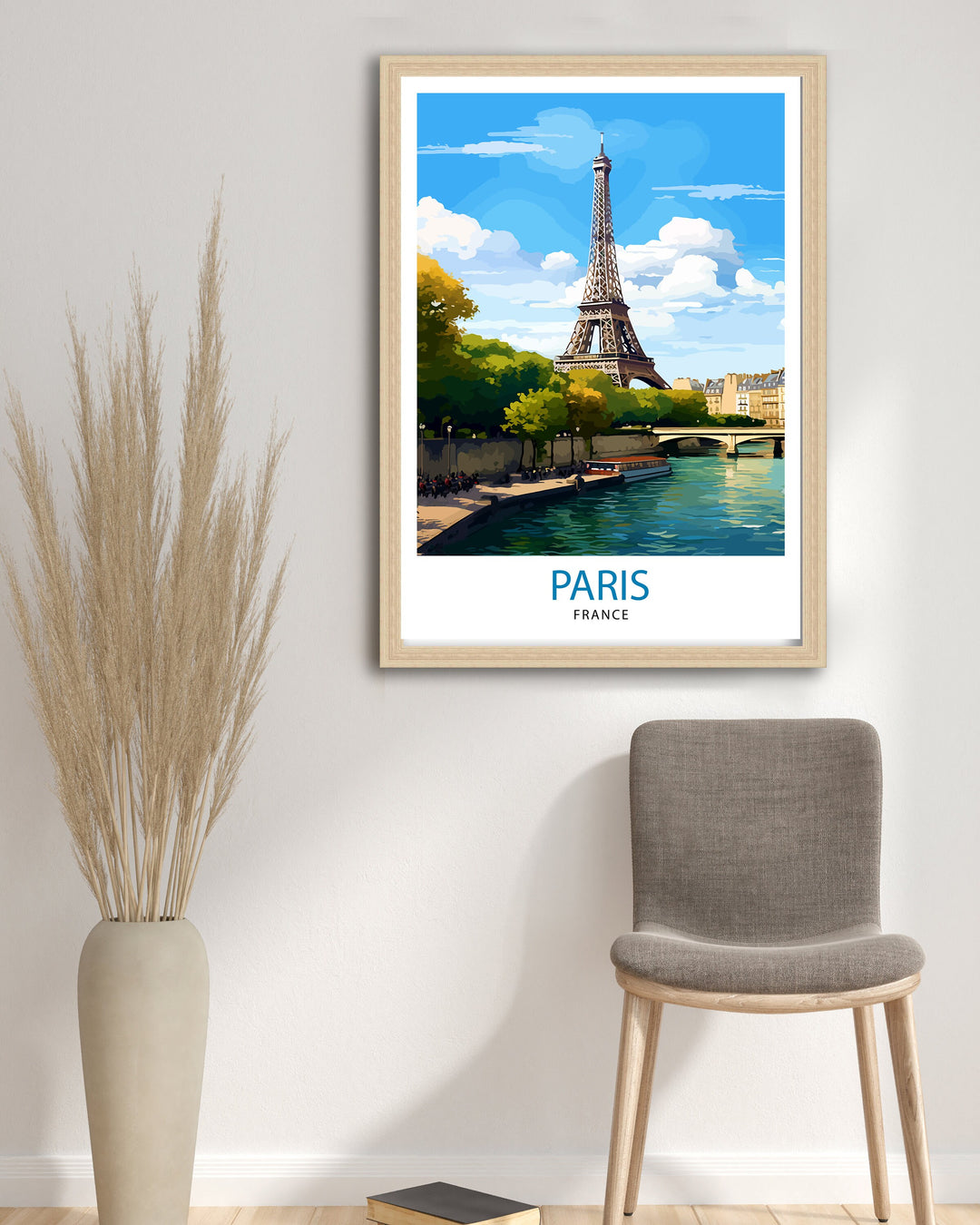Paris France Travel Print Paris Wall Art Eiffel Tower Art France Travel Poster Paris Home Decor French Illustration Parisian Art Print
