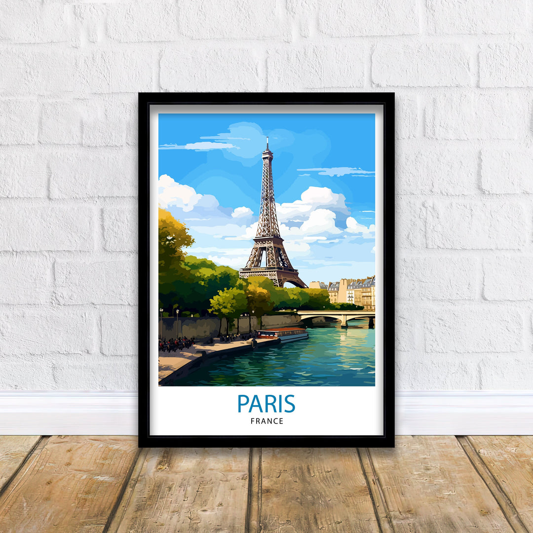 Paris France Travel Print Paris Wall Art Eiffel Tower Art France Travel Poster Paris Home Decor French Illustration Parisian Art Print