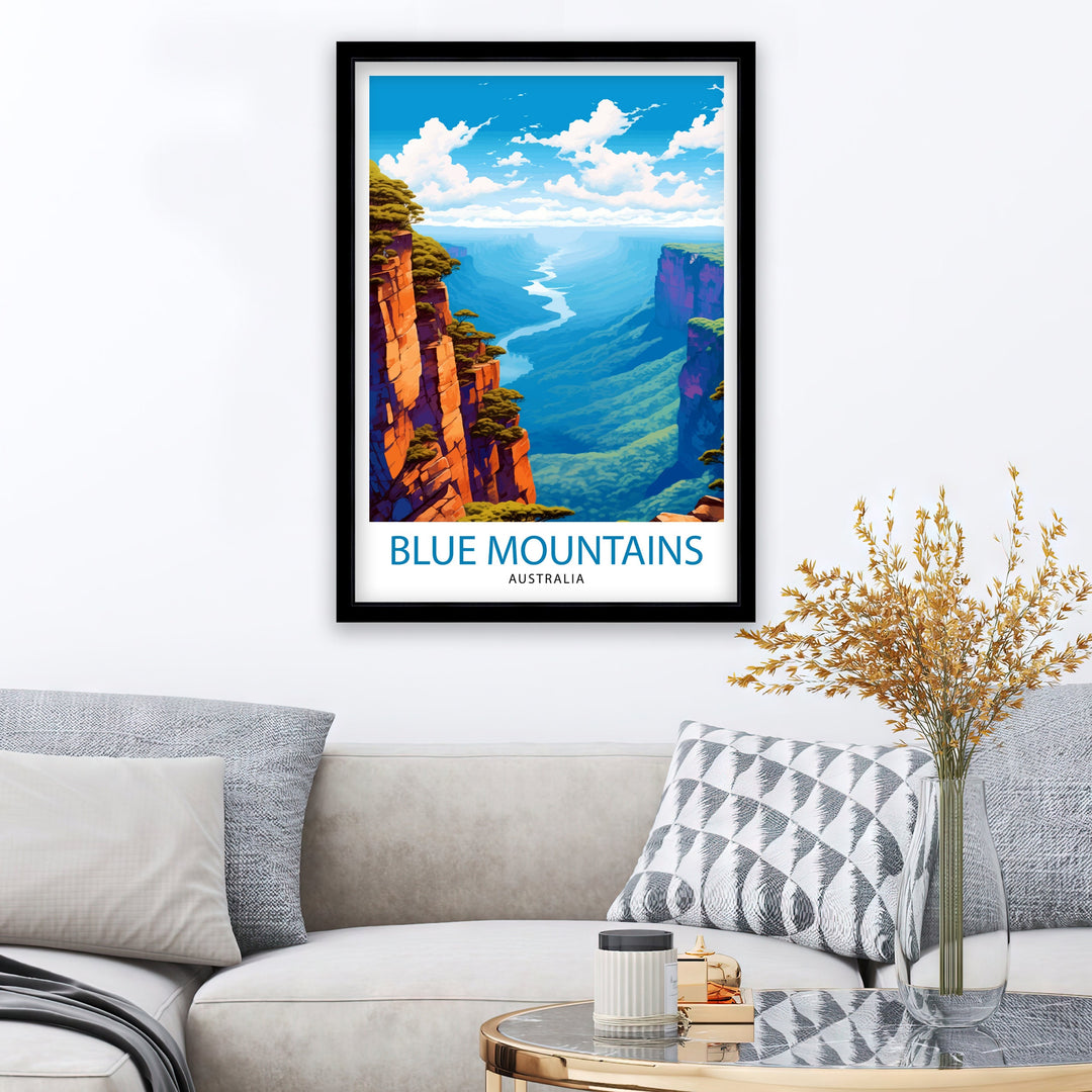 Blue Mountains Australia Travel Poster Blue Mountains