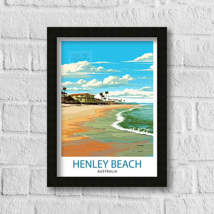 Henley Beach Australia Travel Poster Coastal