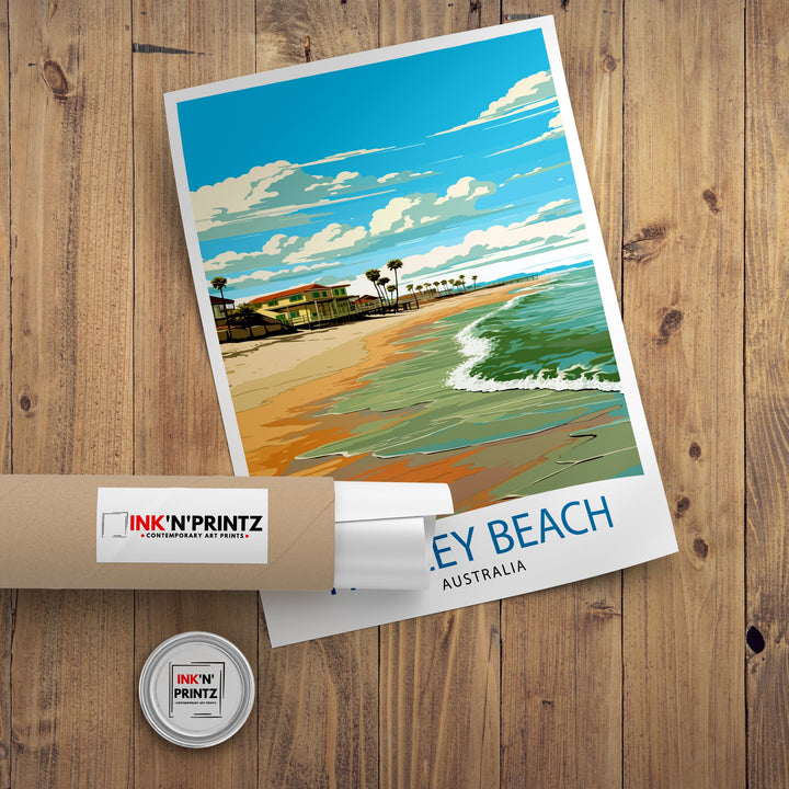 Henley Beach Australia Travel Poster Coastal