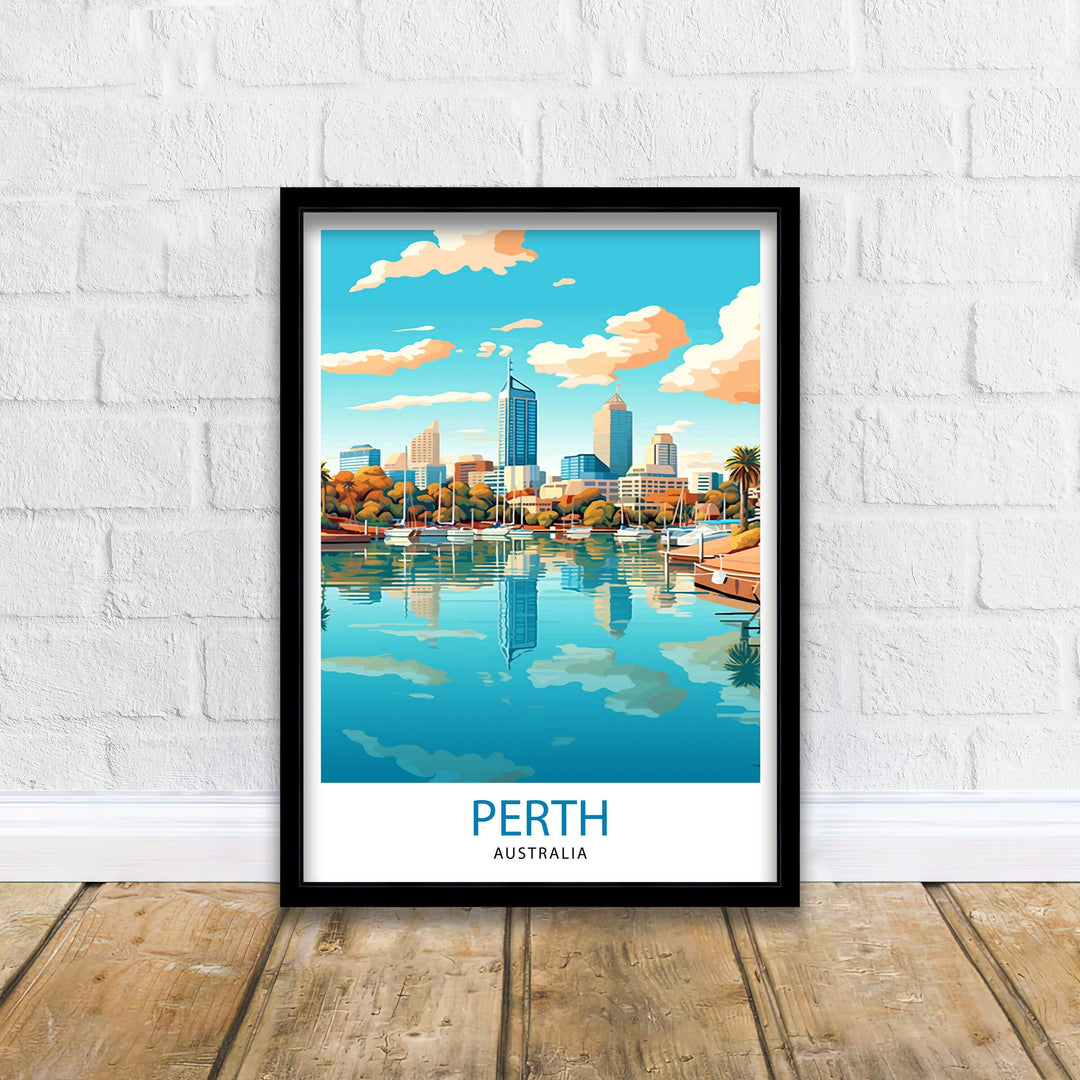 Perth Australia Travel Poster Perth