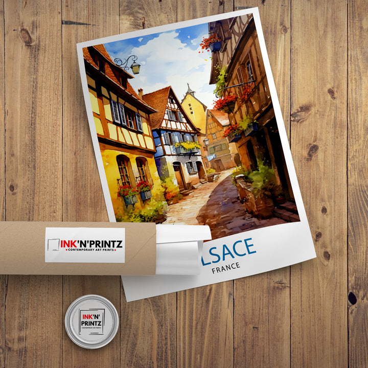 Alsace France Travel Print Alsace Wall Decor Alsace Poster France Travel Prints Alsace Art Print Alsace Illustration Alsace Wall Art France