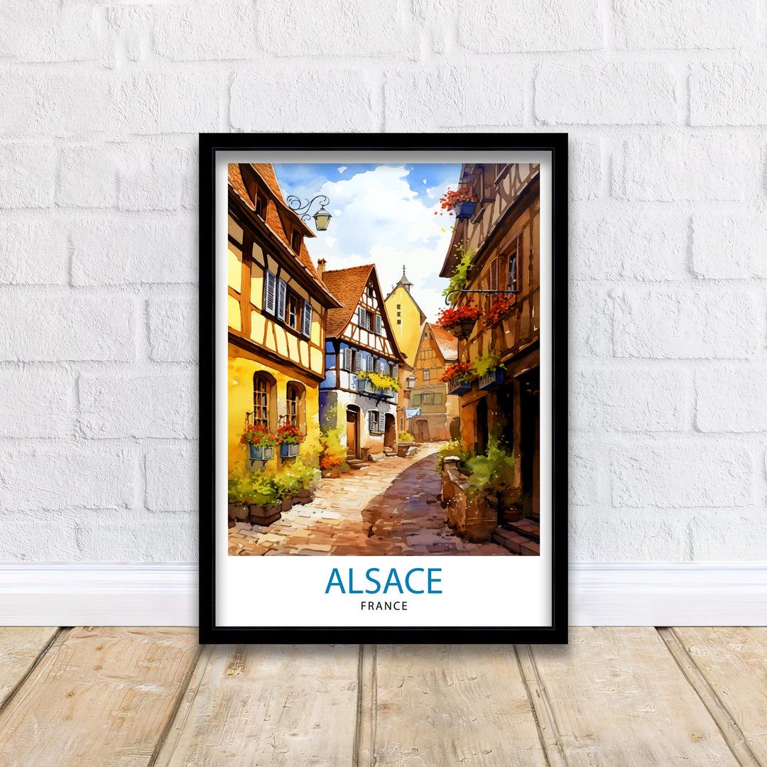 Alsace France Travel Print Alsace Wall Decor Alsace Poster France Travel Prints Alsace Art Print Alsace Illustration Alsace Wall Art France