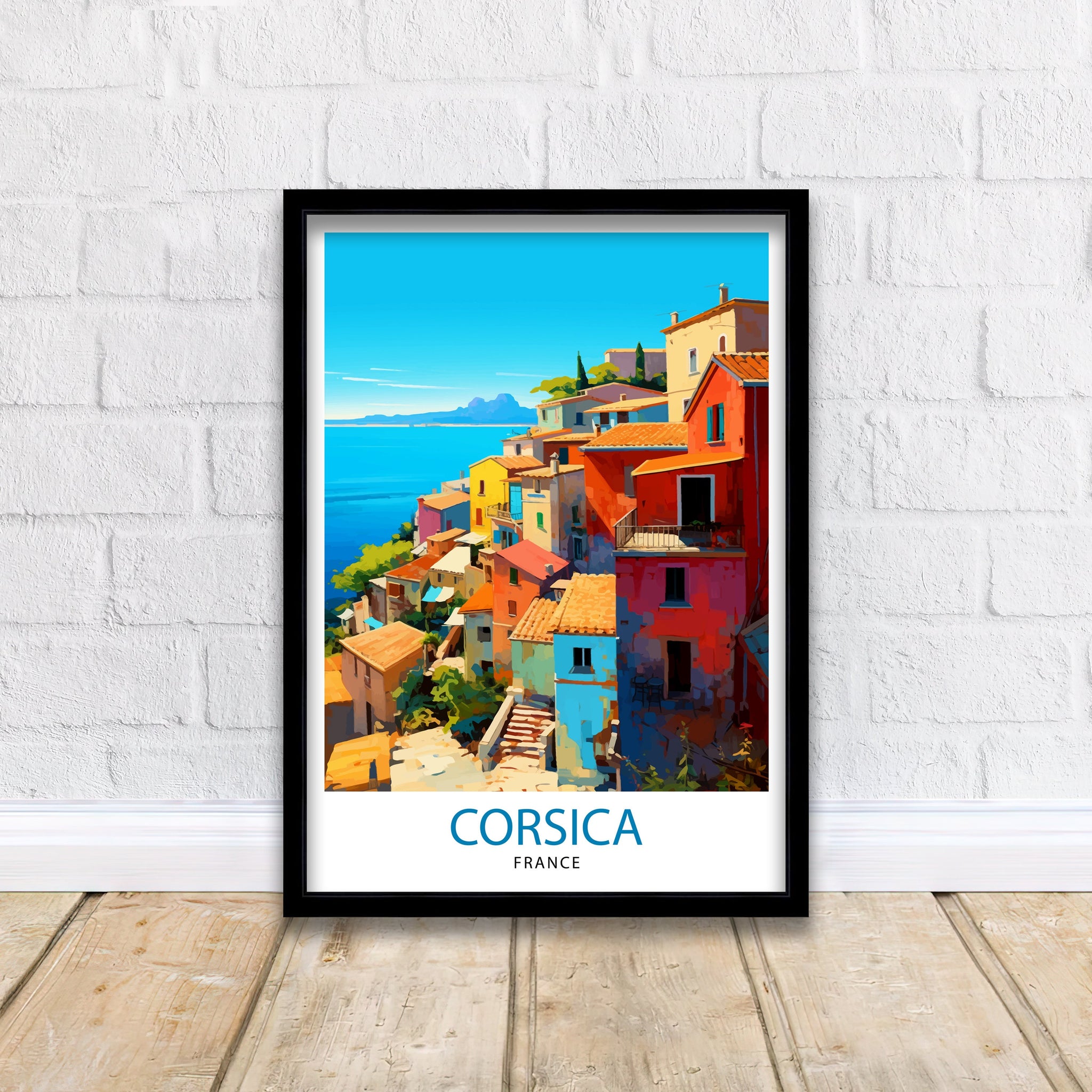 Corsica France Travel Print Corsica Wall Decor Corsica Poster France Travel Prints Corsica Art Print Corsica Illustration Corsica Wall Art