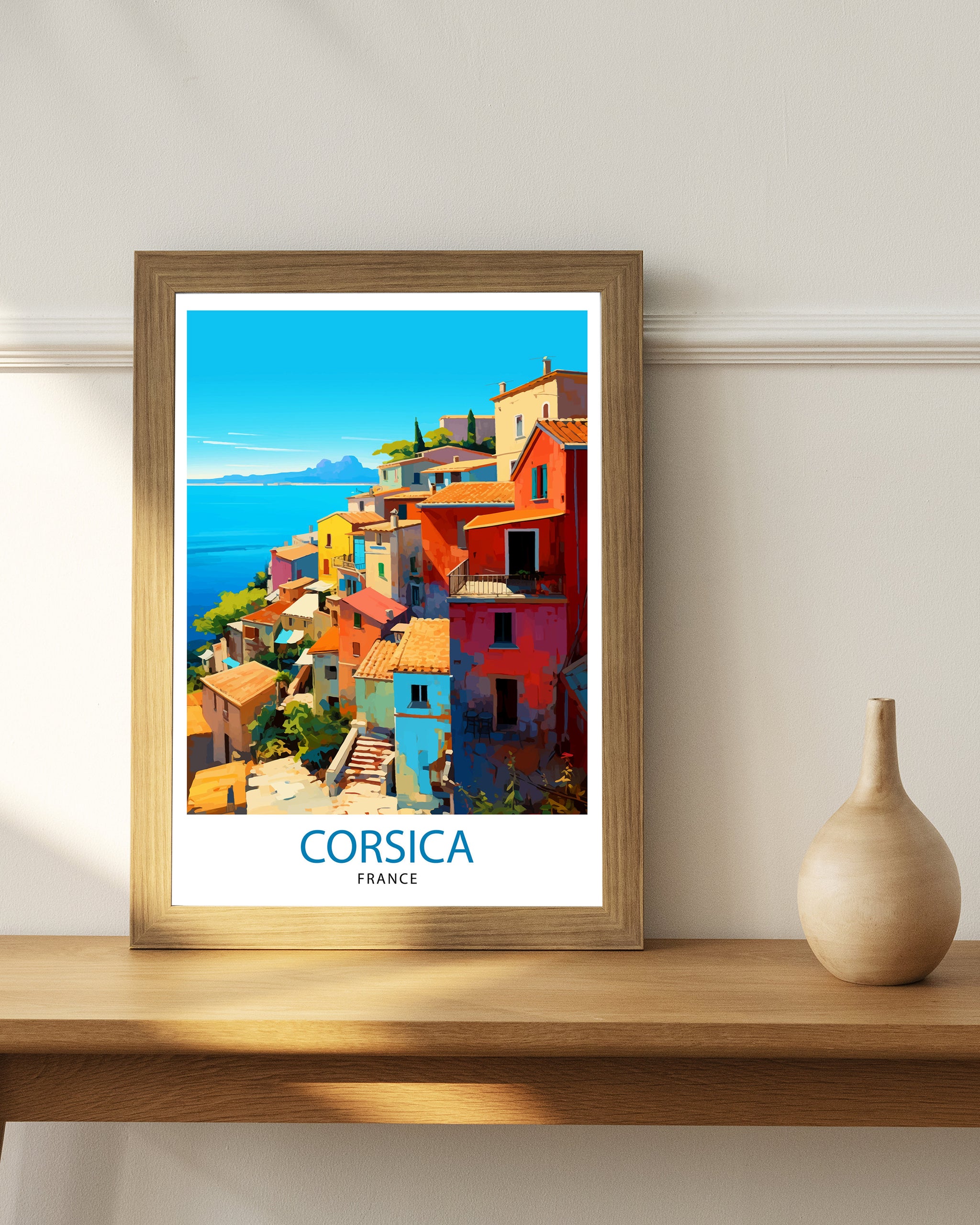 Corsica France Travel Print Corsica Wall Decor Corsica Poster France Travel Prints Corsica Art Print Corsica Illustration Corsica Wall Art