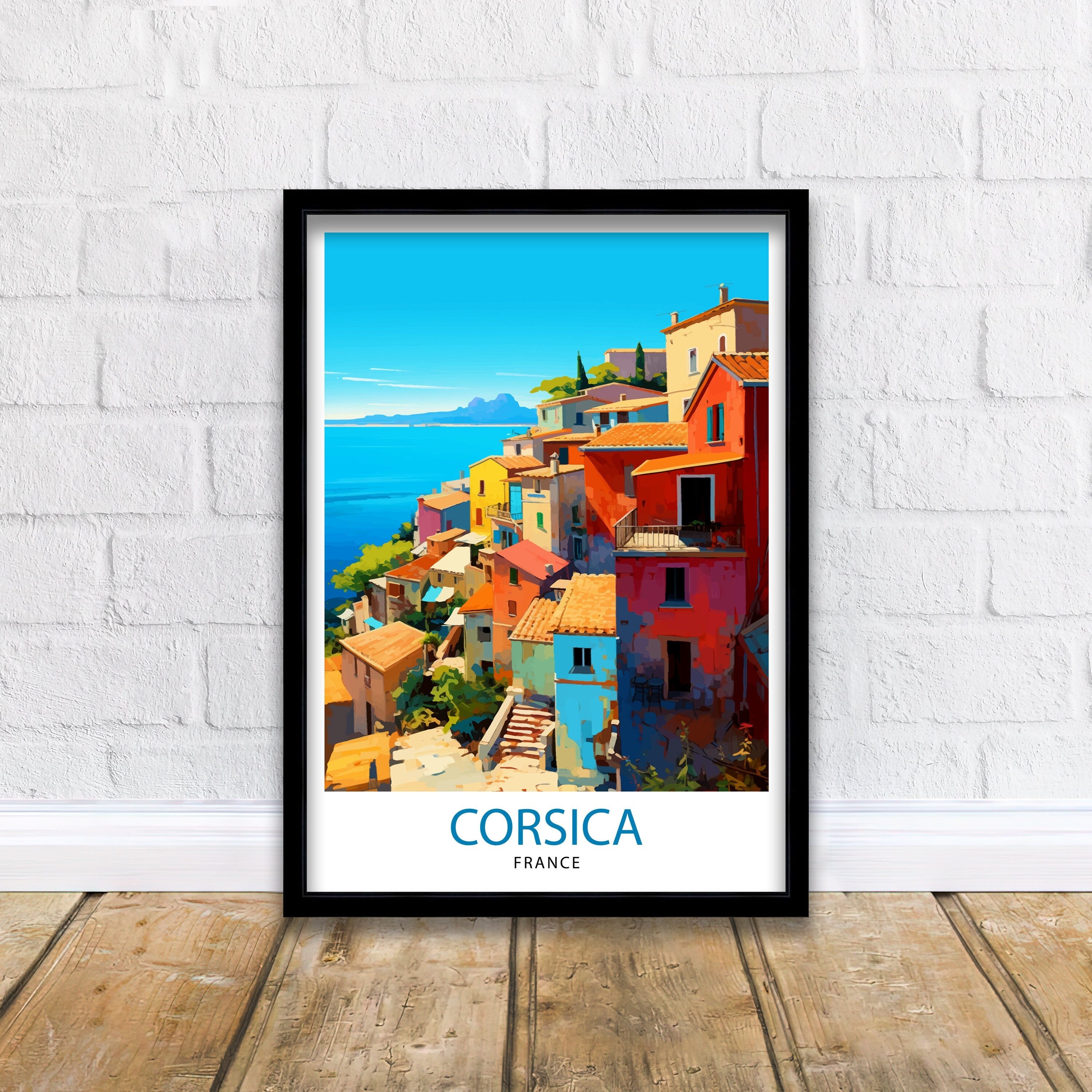 Corsica France Travel Print Corsica Wall Decor Corsica Poster France Travel Prints Corsica Art Print Corsica Illustration Corsica Wall Art