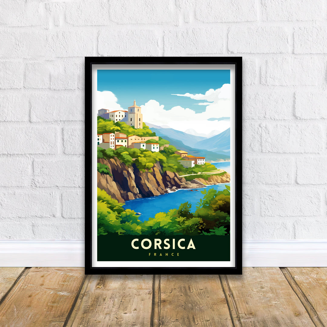 Corsica France Travel Print Corsica Wall Decor Corsica Poster France Travel Prints Corsica Art Print Corsica Illustration Corsica Wall Art