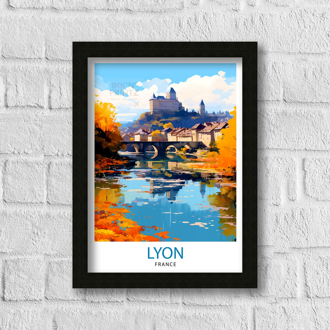 Lyon France Travel Print Lyon Wall Decor Lyon Poster France Travel Prints Lyon Art Print Lyon Illustration Lyon Wall Art - France Print