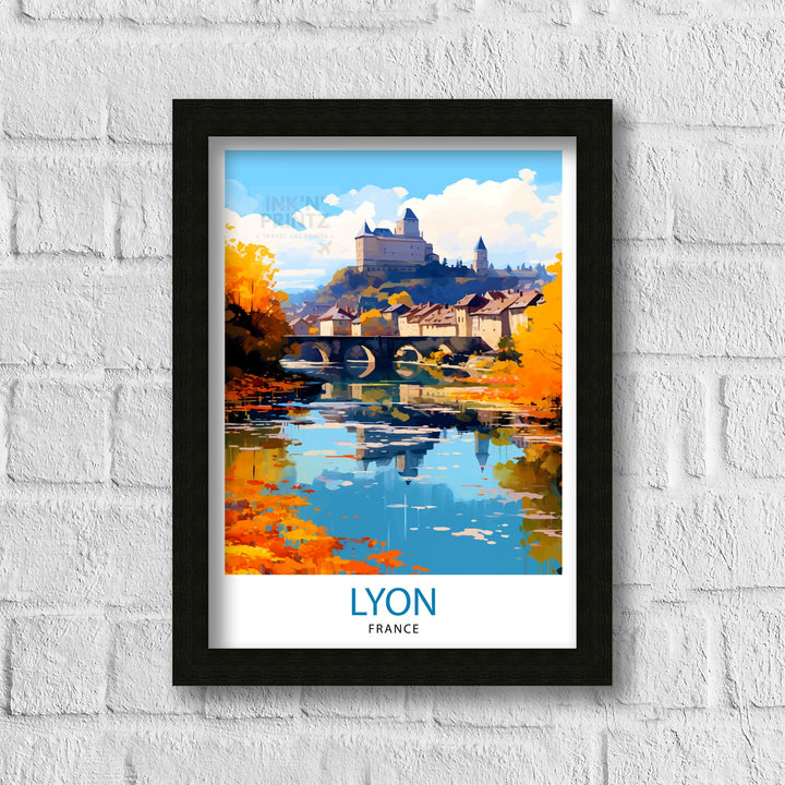 Lyon France Travel Print Lyon Wall Decor Lyon Poster France Travel Prints Lyon Art Print Lyon Illustration Lyon Wall Art - France Print