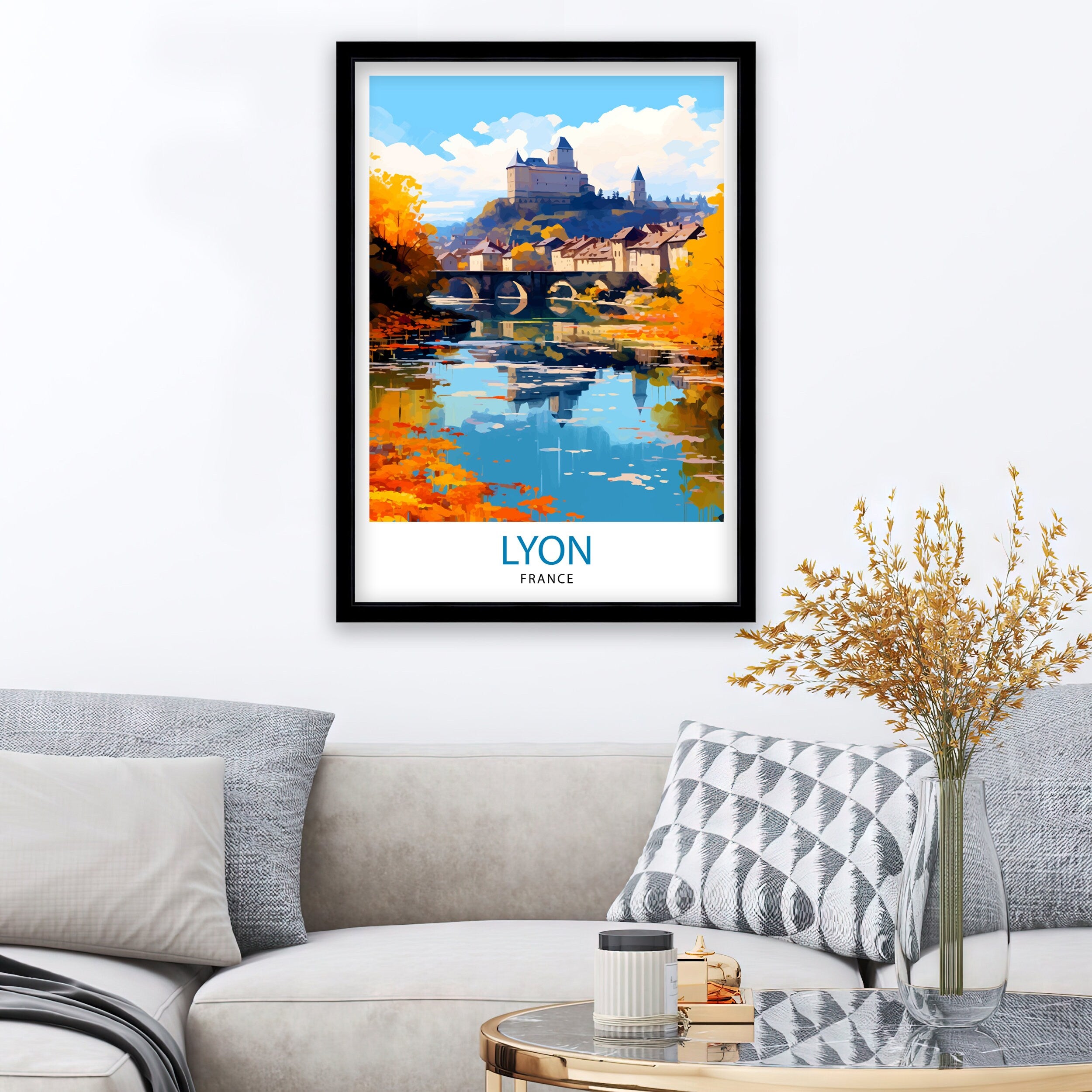 Lyon France Travel Print Lyon Wall Decor Lyon Poster France Travel Prints Lyon Art Print Lyon Illustration Lyon Wall Art - France Print